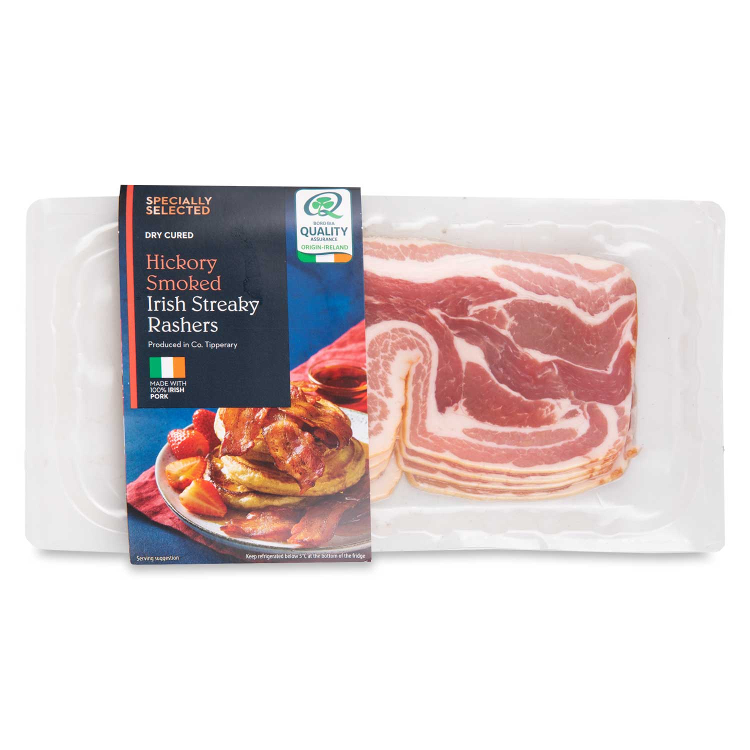 Hickory Smoked Irish Streaky Bacon Rashers 200g Specially Selected