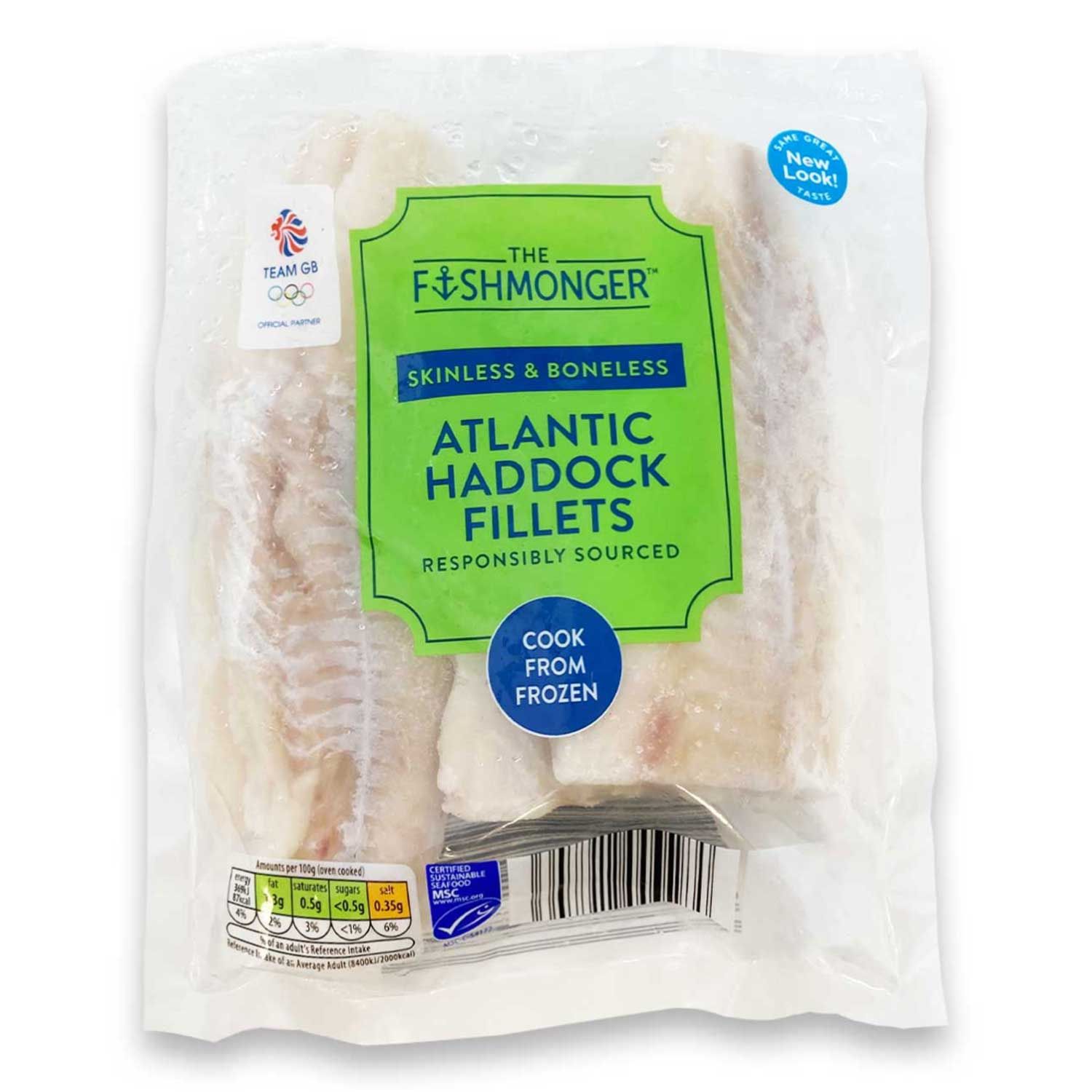 The Fishmonger Skinless Boneless Haddock Fillets G Aldi