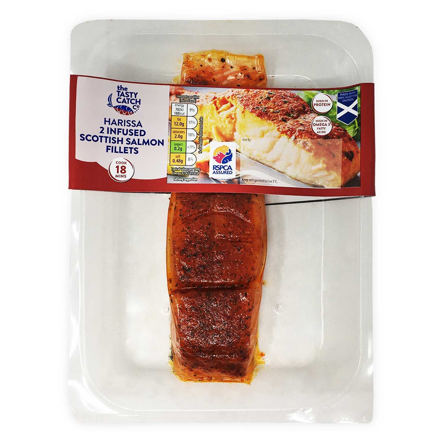 The Tasty Catch Co Harissa 2 Infused Scottish Salmon Fillets 220g ALDI