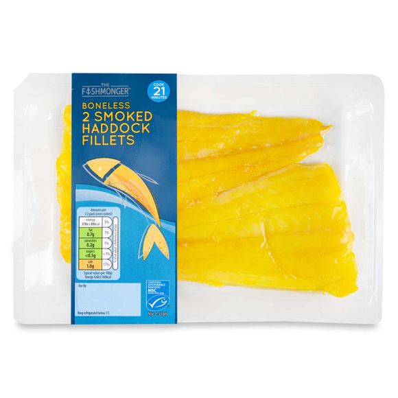 The Fishmonger Boneless Smoked Haddock Fillets 230g 2 Pack ALDI