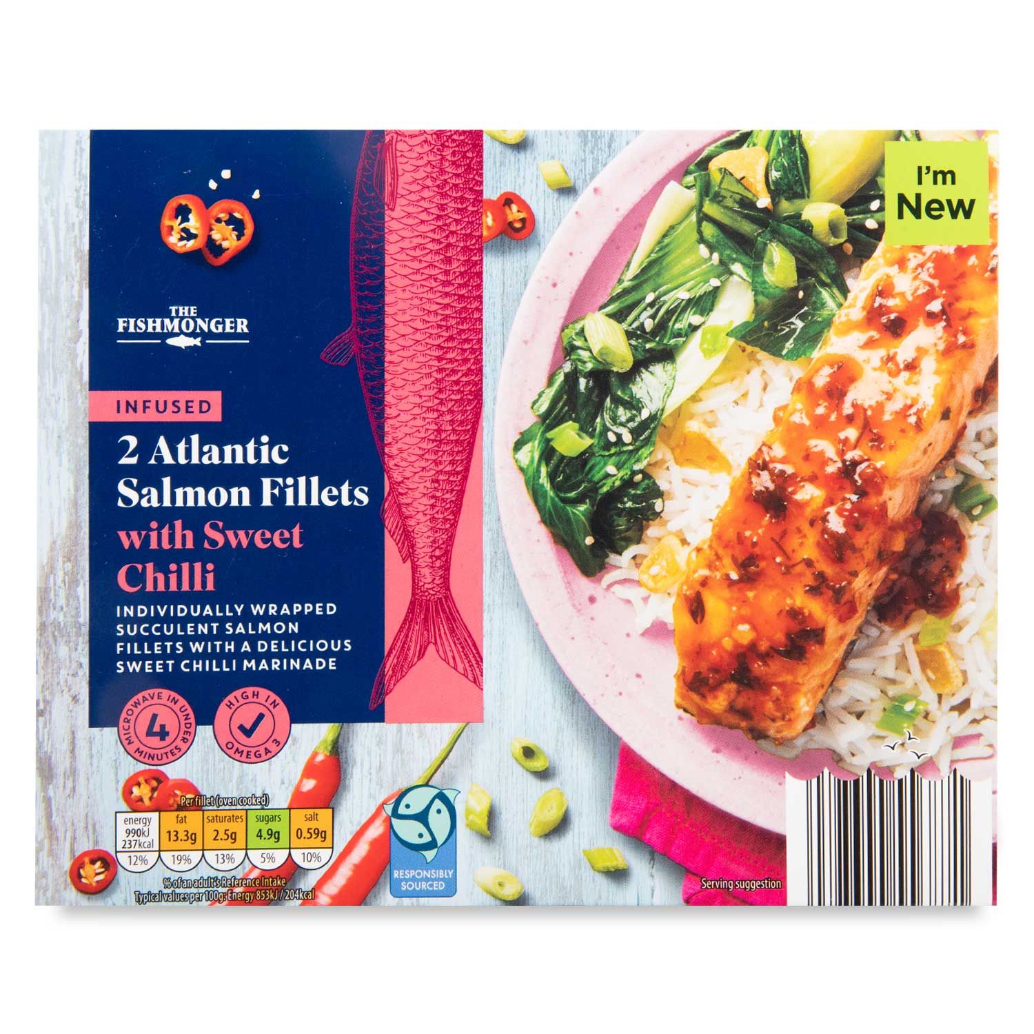 Atlantic Salmon Fillets With Sweet Chilli 250g 2 Pack The Fishmonger