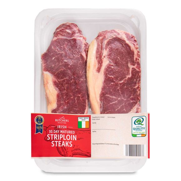 Irish 30 Day Matured Striploin Steaks 400g Butcher S Selection ALDI IE