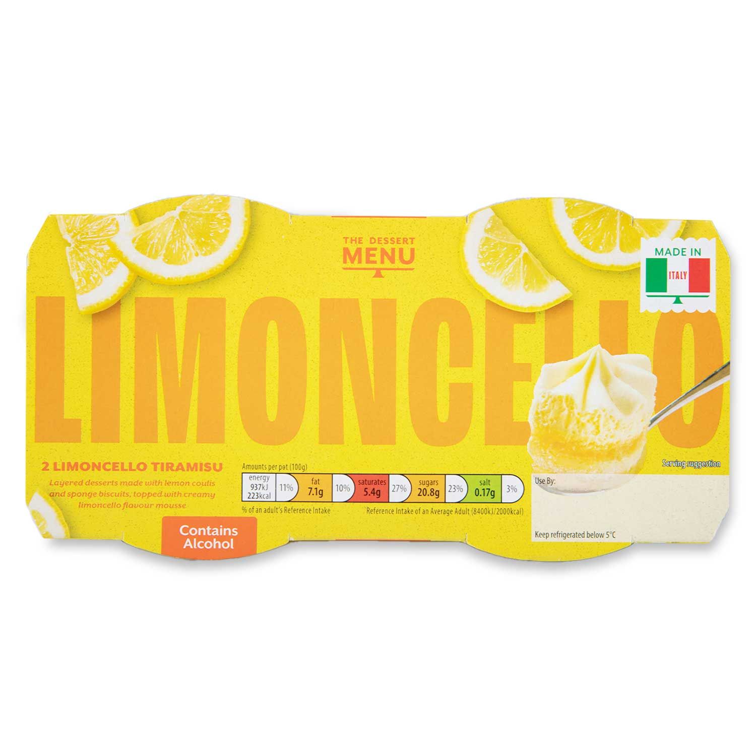 2 Limoncello Tiramisu 2x100g 200g Dessert Menu ALDI IE