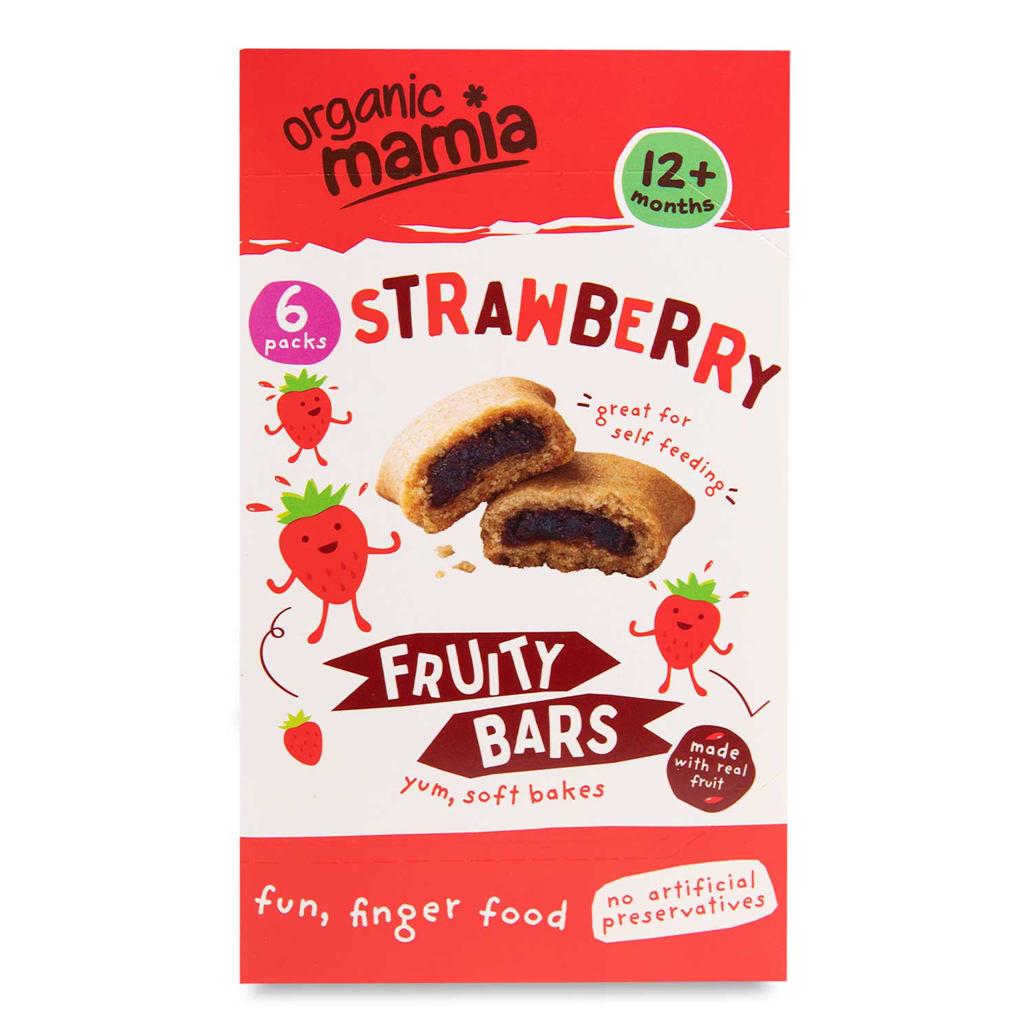 Mamia Organic Strawberry Fruity Bars 6x20g