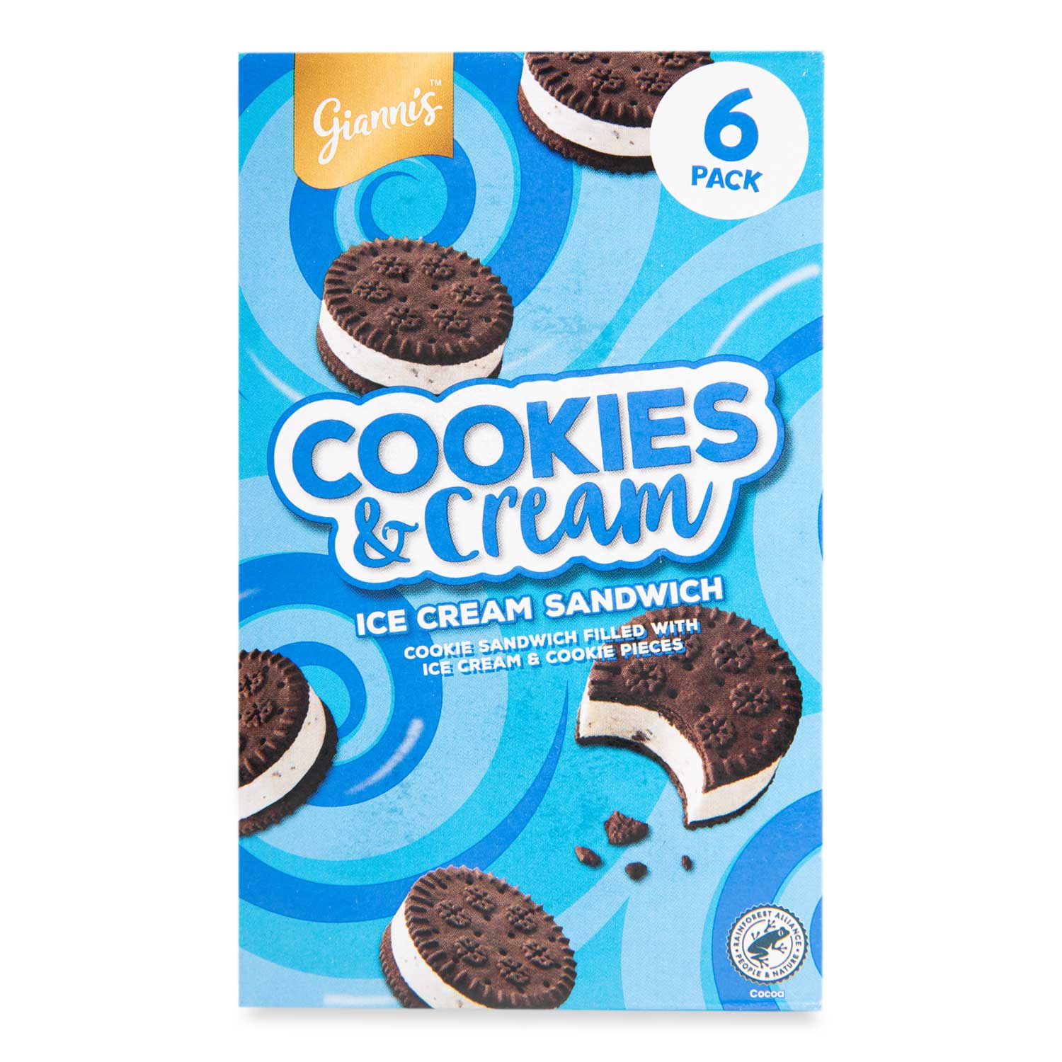 Gianni's Cookies & Cream Ice Cream Sandwich 6x55ml