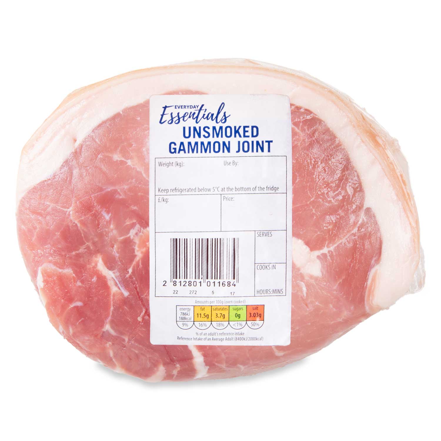 Everyday Essentials Unsmoked Gammon Joint Typically 1kg ALDI