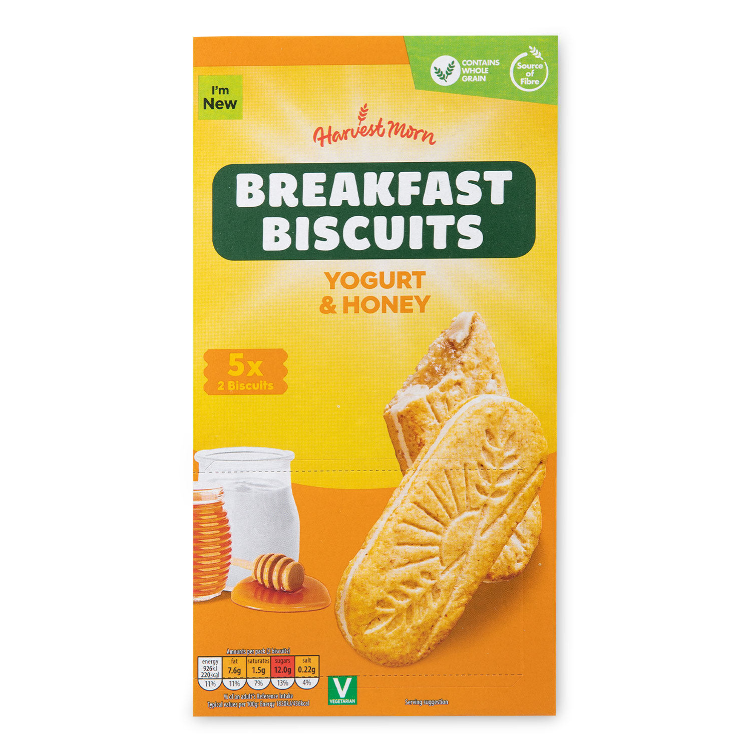 Harvest Morn Honey & Yogurt Breakfast Biscuits 253g/5 Pack