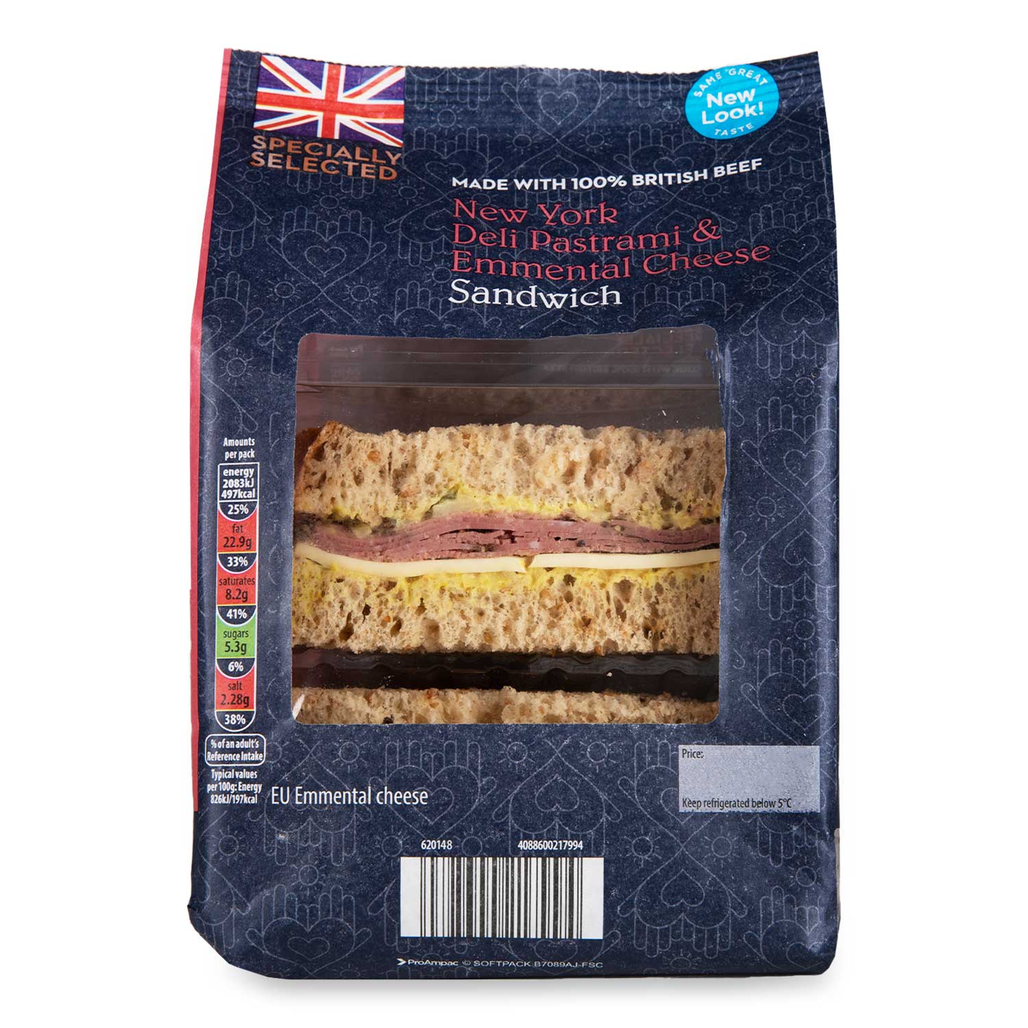 Specially Selected New York Deli Pastrami & Emmental Cheese Sandwich 252g