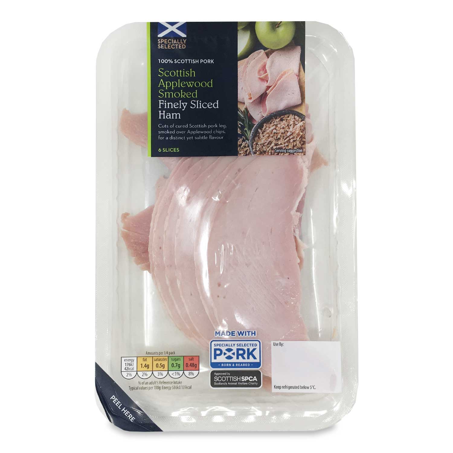 Specially Selected Scottish Applewood Smoked Finely Sliced Ham 120g | ALDI