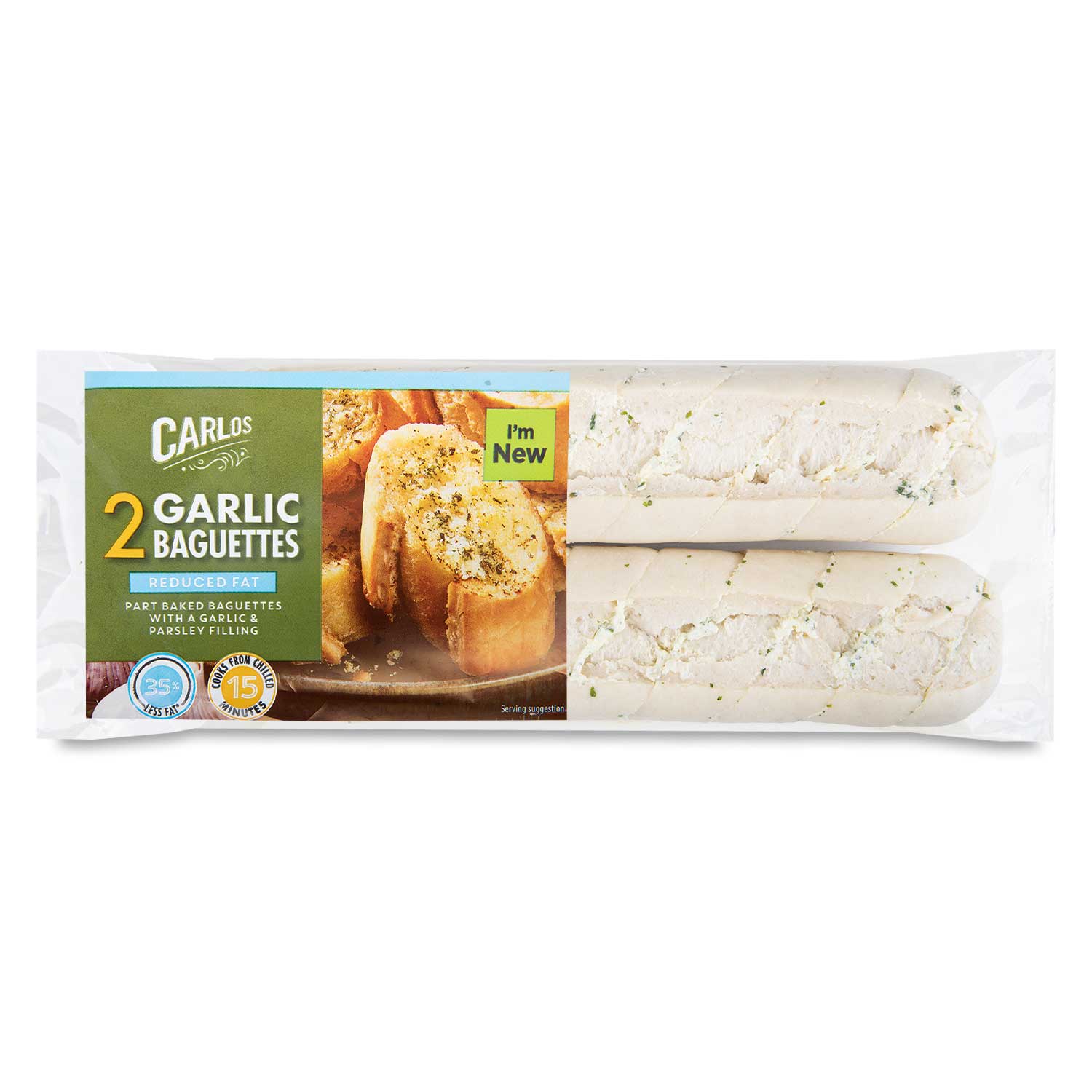 Carlos Garlic Baguettes Reduced Fat 420g/2 Pack