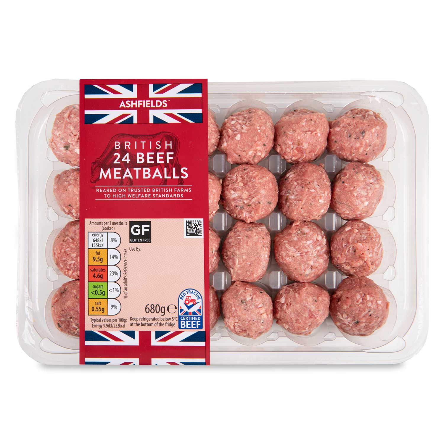 Ashfields Beef Meatballs 680g/24 Pack