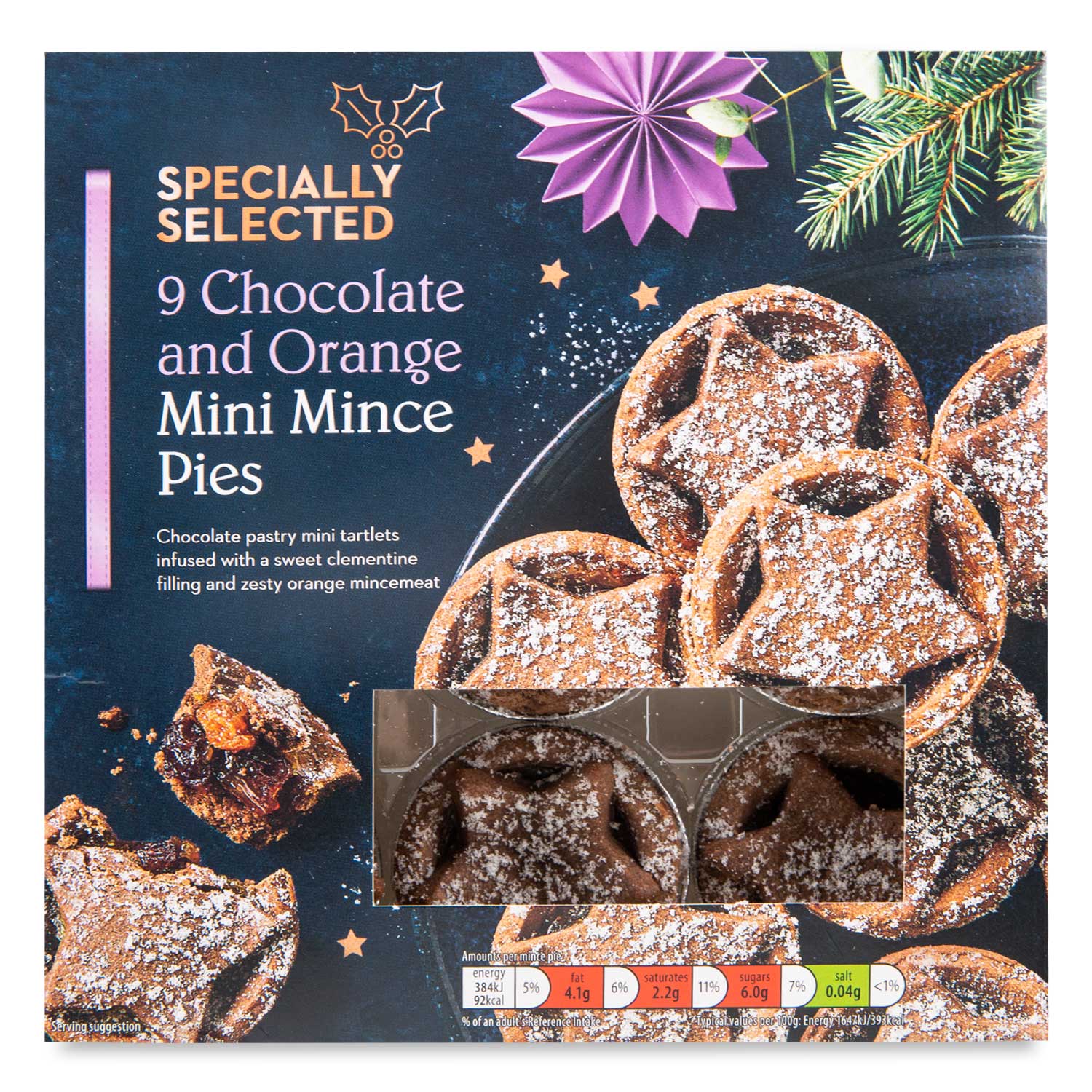 Specially Selected Chocolate & Orange Mini Mince Pies 210g/9 Pack