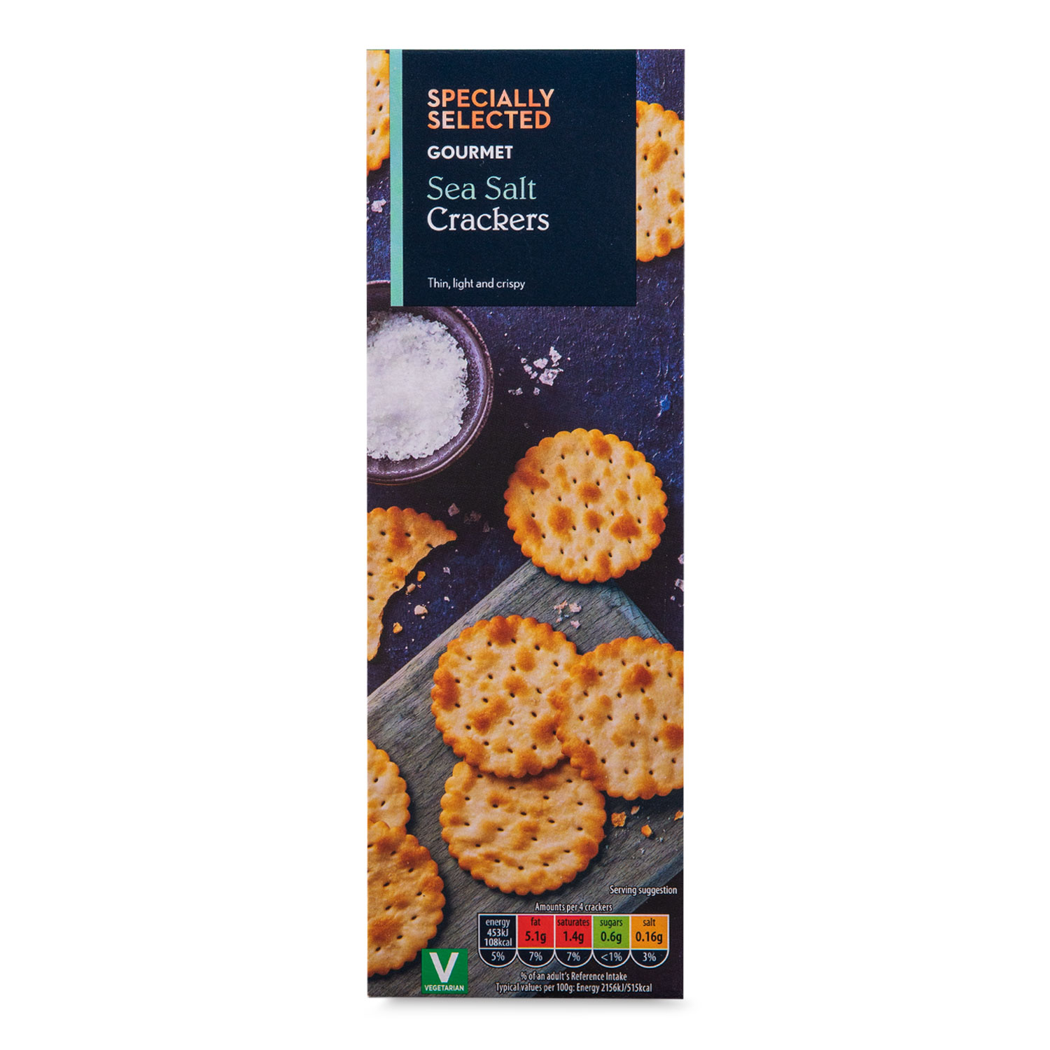 Specially Selected Gourmet Sea Salt Crackers 185g