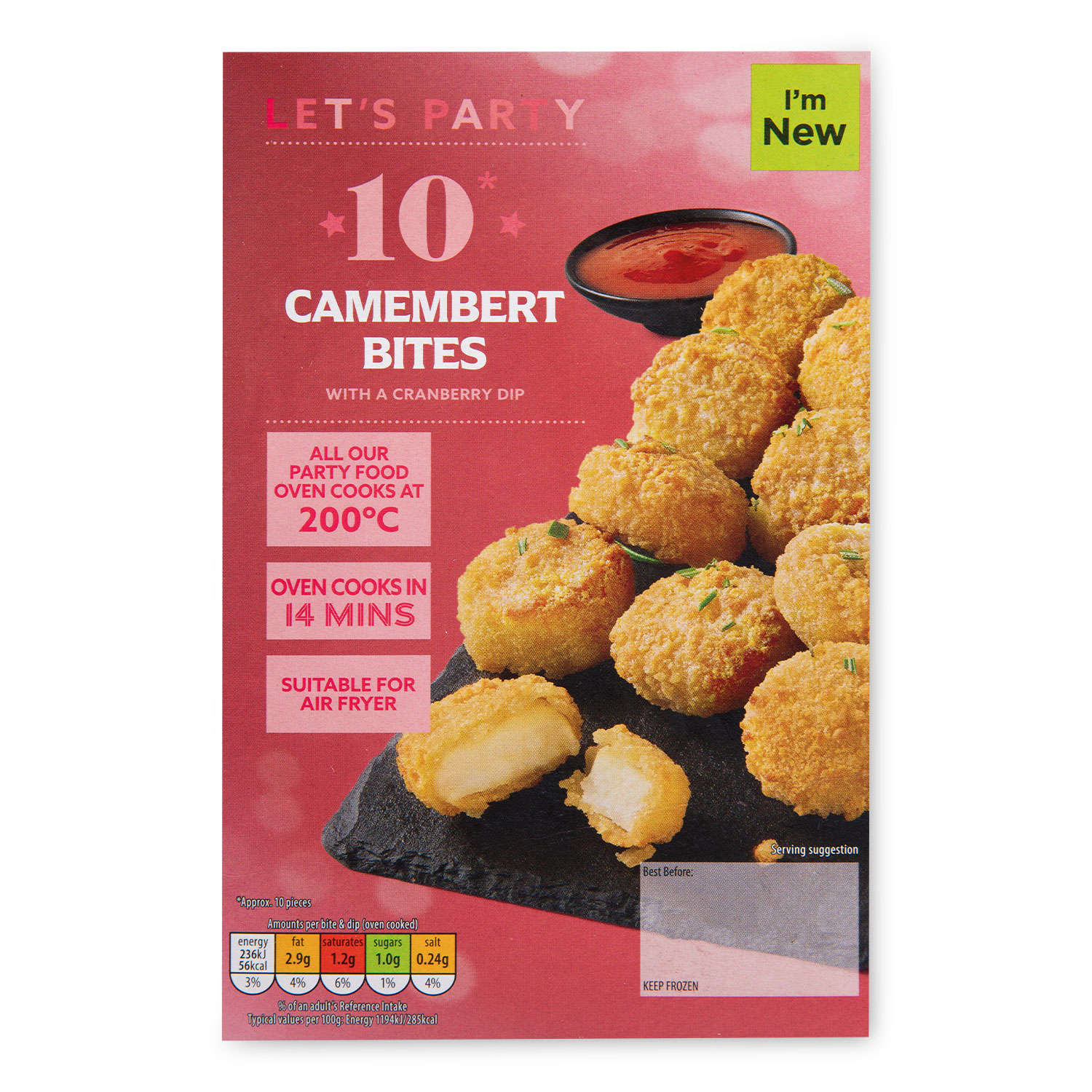 Lets Party Camembert Bites With A Cranberry Dip 230g/10 Pack*