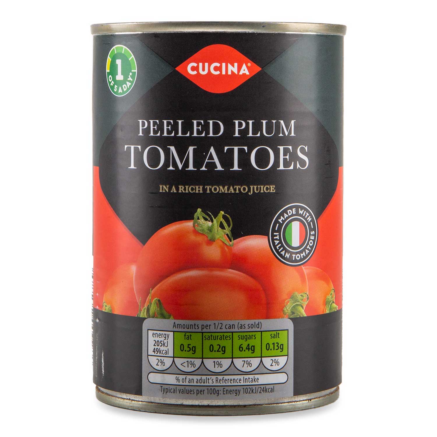 Cucina Peeled Plum Tomatoes In A Rich Tomato Juice 400g | ALDI