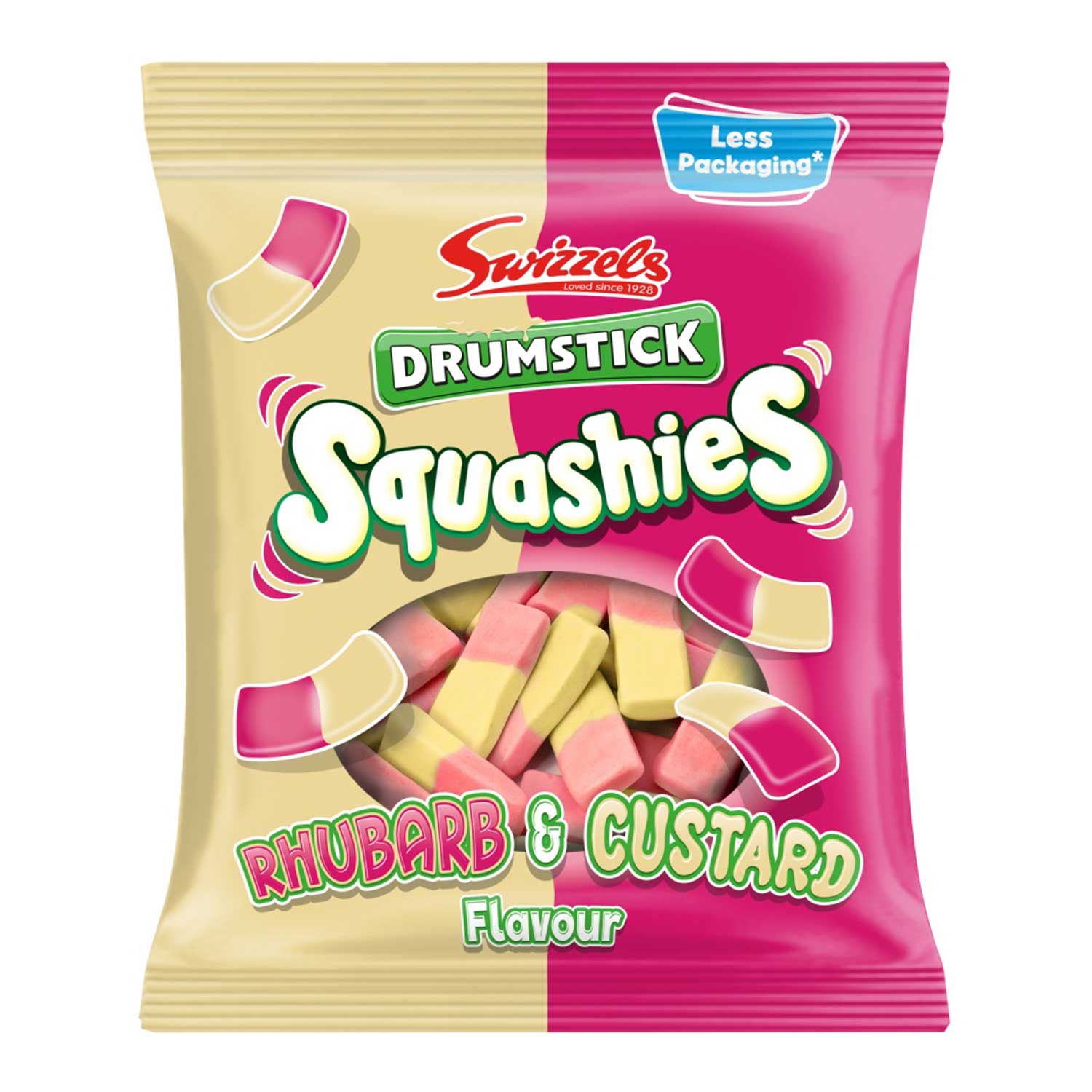 Swizzels Drumstick Squashies Rhubarb & Custard Flavour 160g