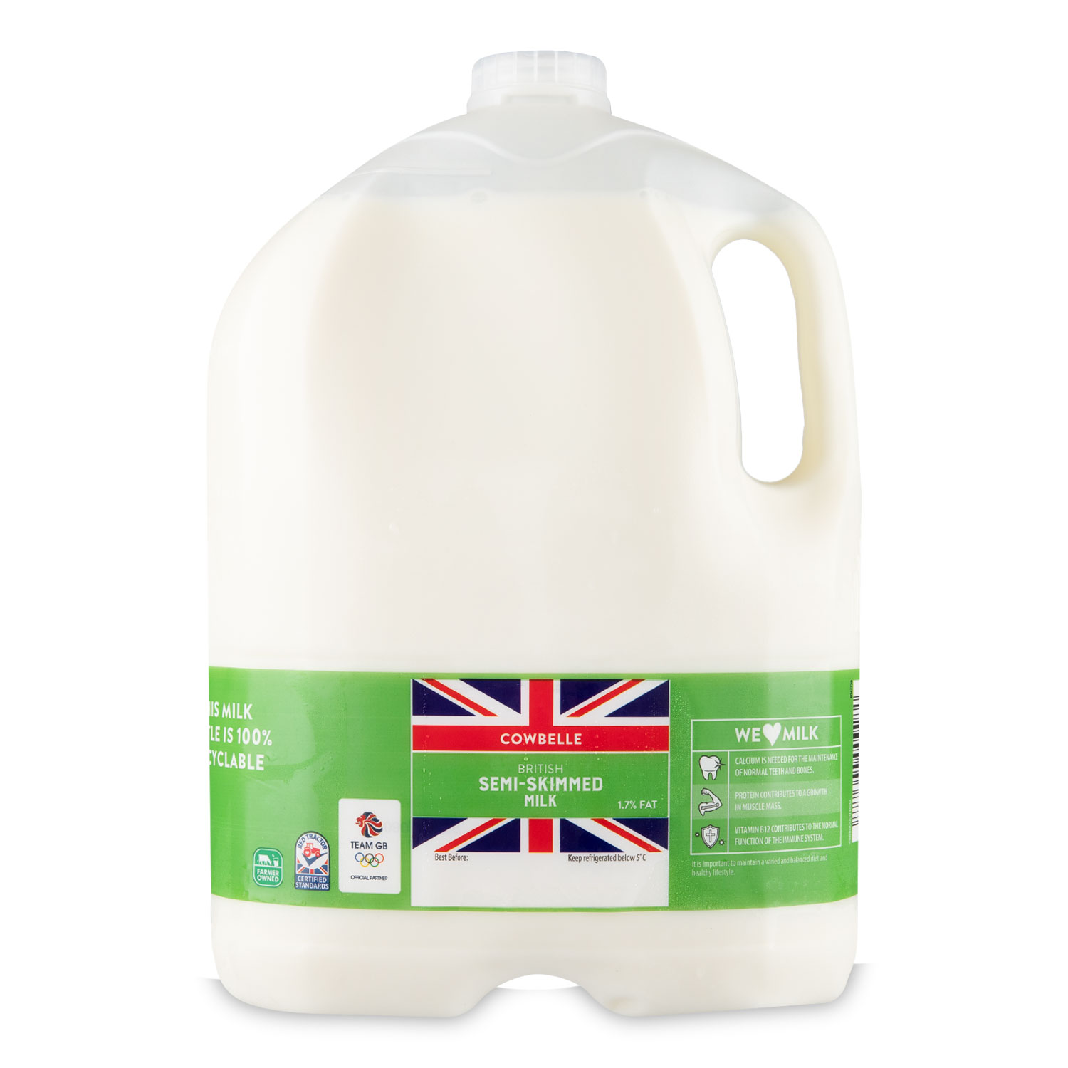 Cowbelle British Semi-skimmed Milk 1.7% Fat 6 Pints/3.4l