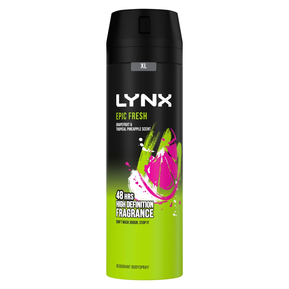 Lynx Epic Fresh Body Spray For Men Grapefruit & Tropical Pineapple Scent 200