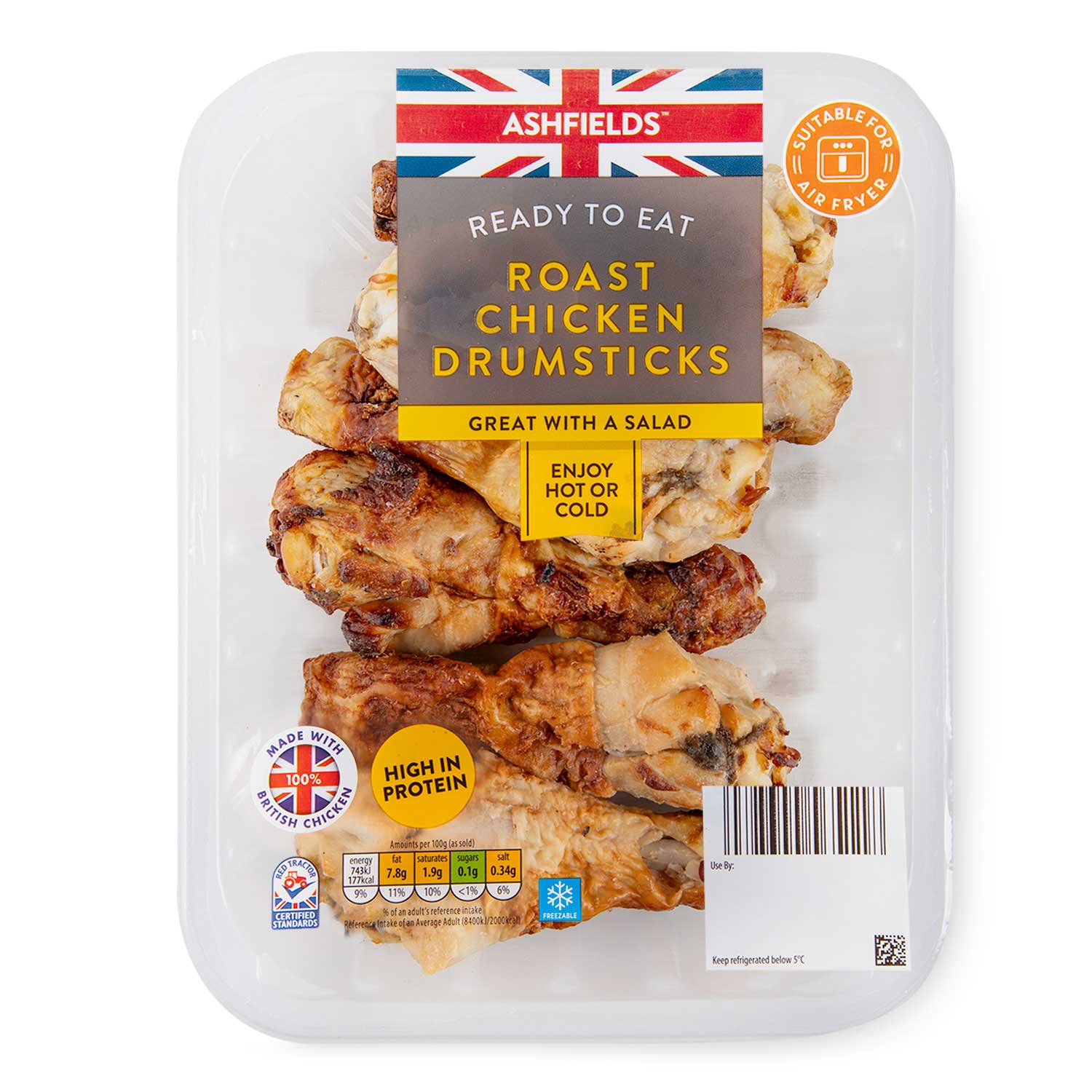 Ashfields Ready To Eat Roast Chicken Drumsticks 450g