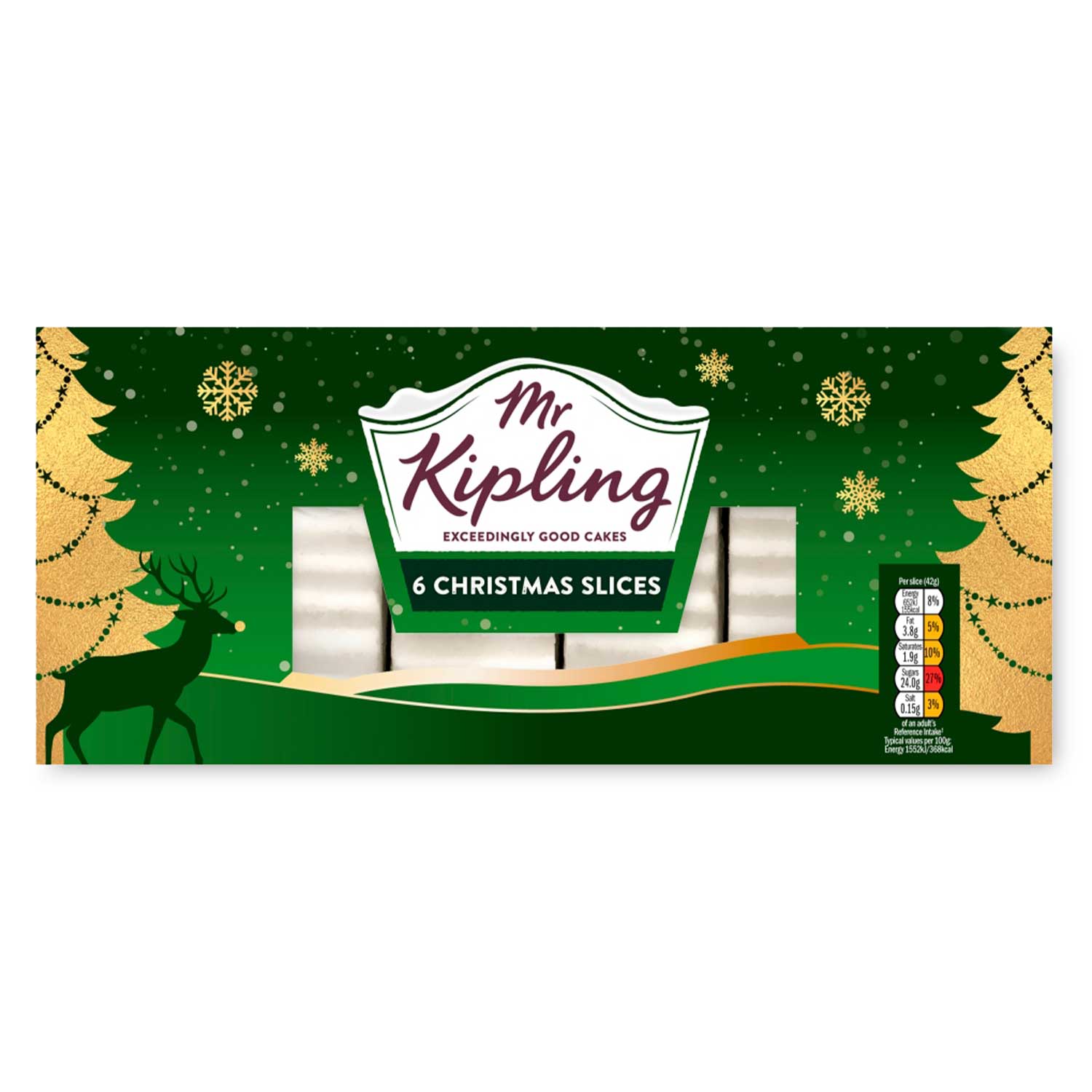 Mr Kipling 6 Christmas Slices 6 X Christmas Slices