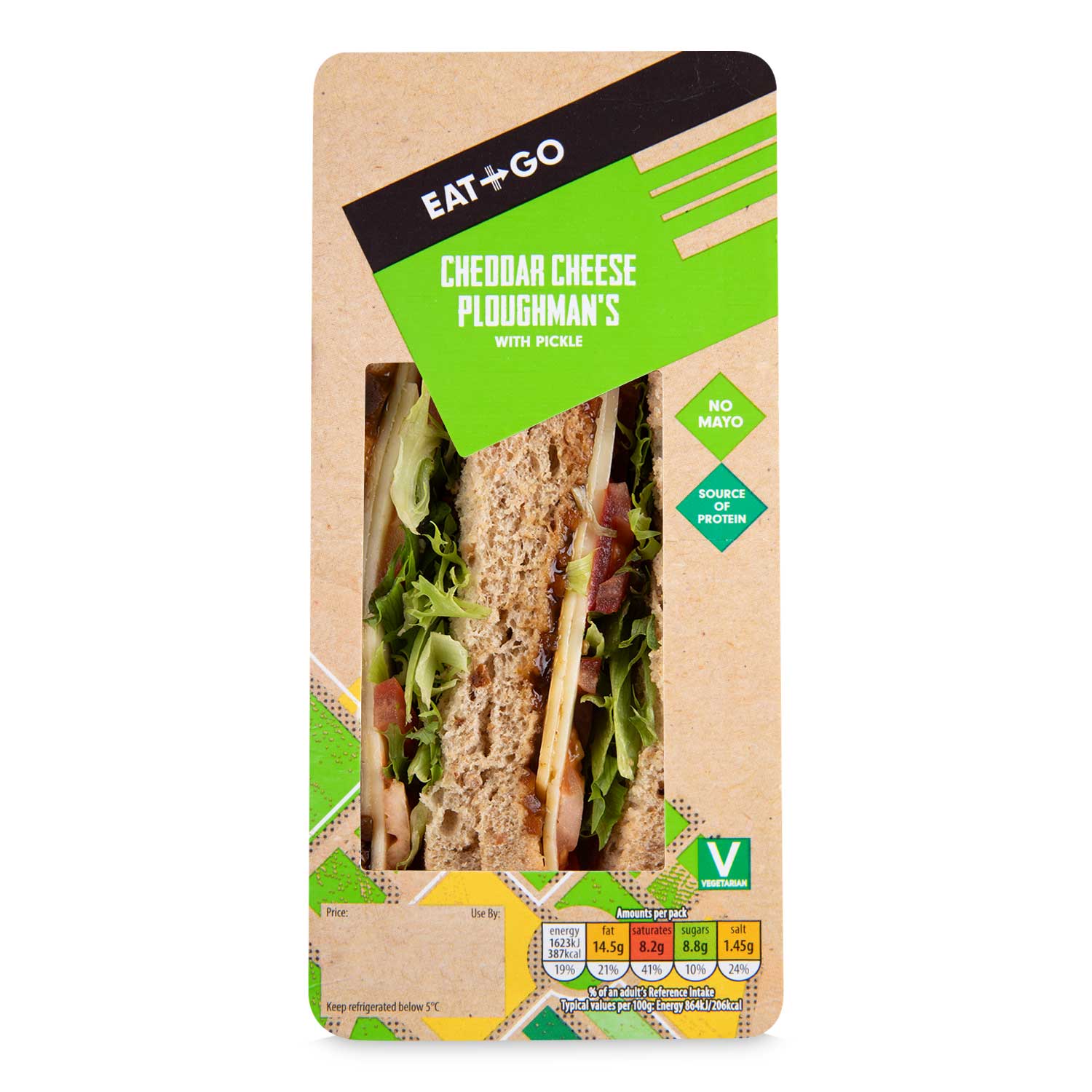 Eat & Go Cheddar Cheese Ploughman's Sandwich 188g