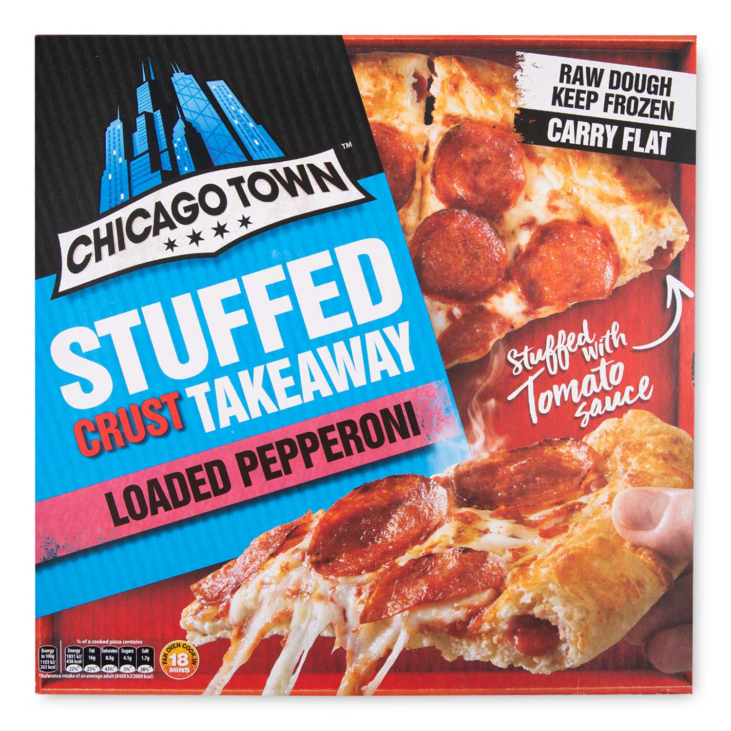 Chicago Town Takeaway Stuffed Crust Pepperoni Large Pizza 645g