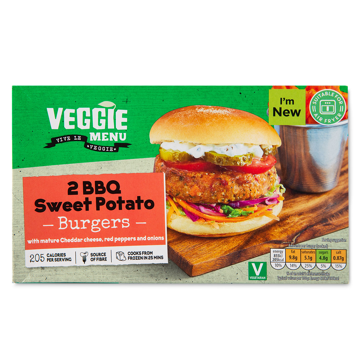 Veggie Menu BBQ Sweet Potato Burgers 227g/2 Pack