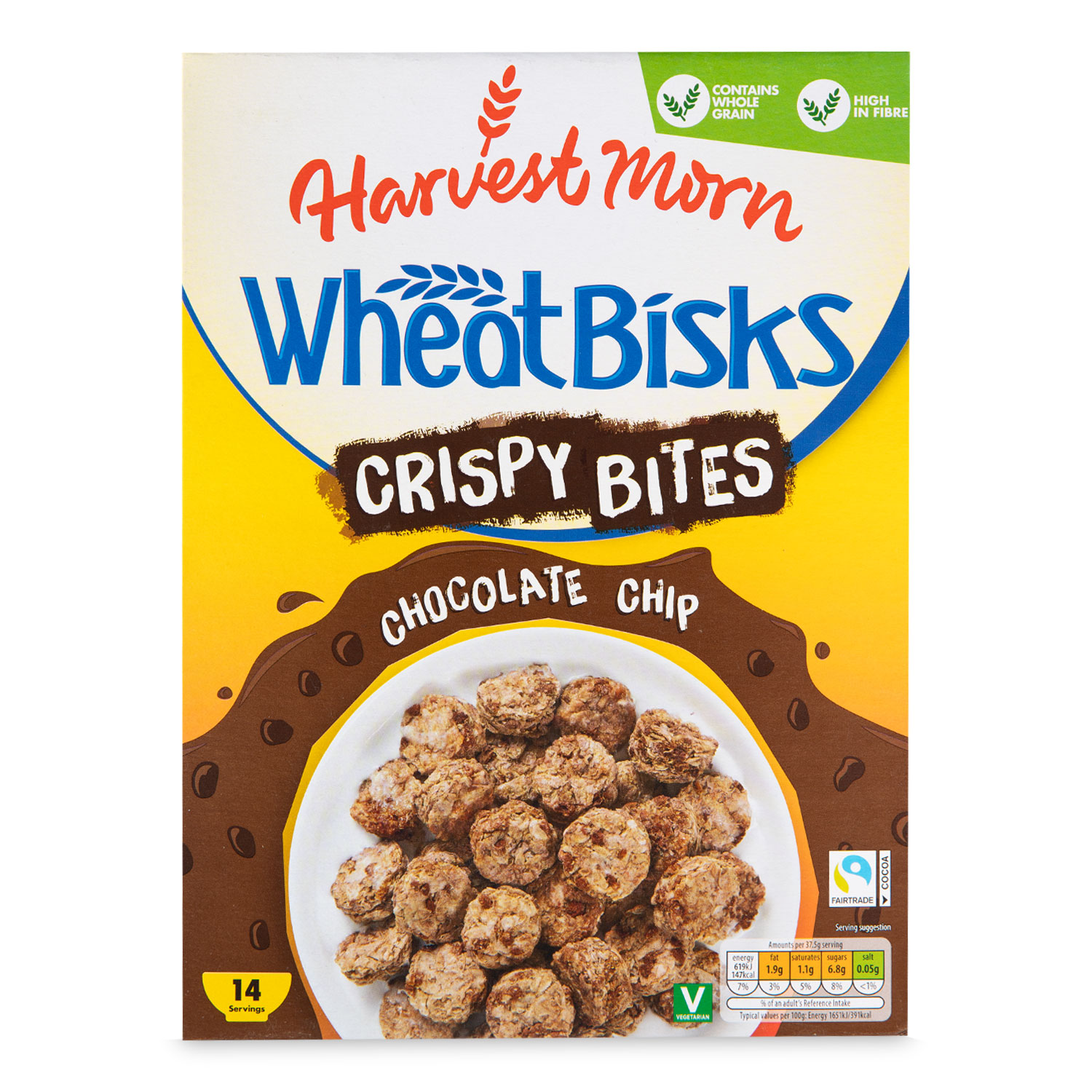 Harvest Morn Wheat Bisks Chocolate Chip Crispy Bites Cereal 530g