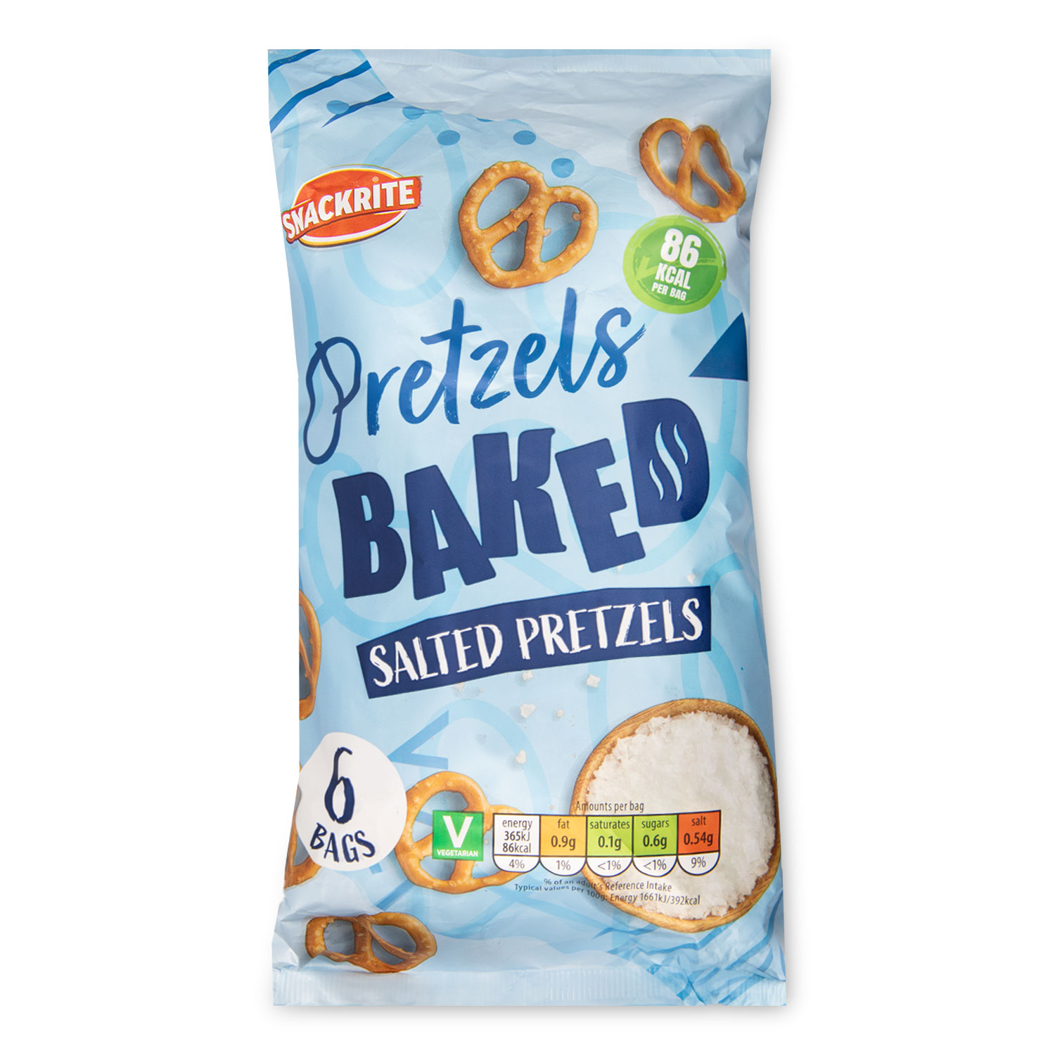 Snackrite Salted Pretzels 6x22g