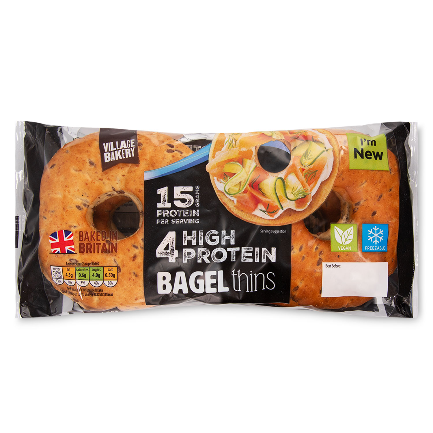 Village Bakery High Protein Bagel Thins 360g/4 Pack | ALDI