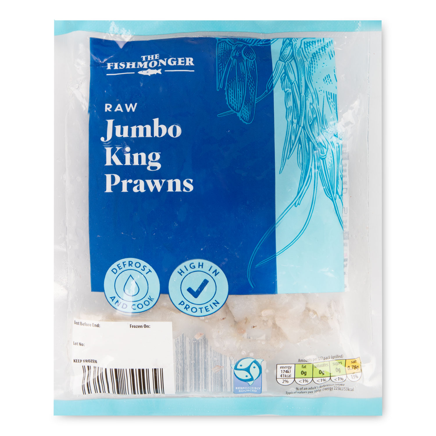 The Fishmonger Raw Jumbo King Prawns 170g*