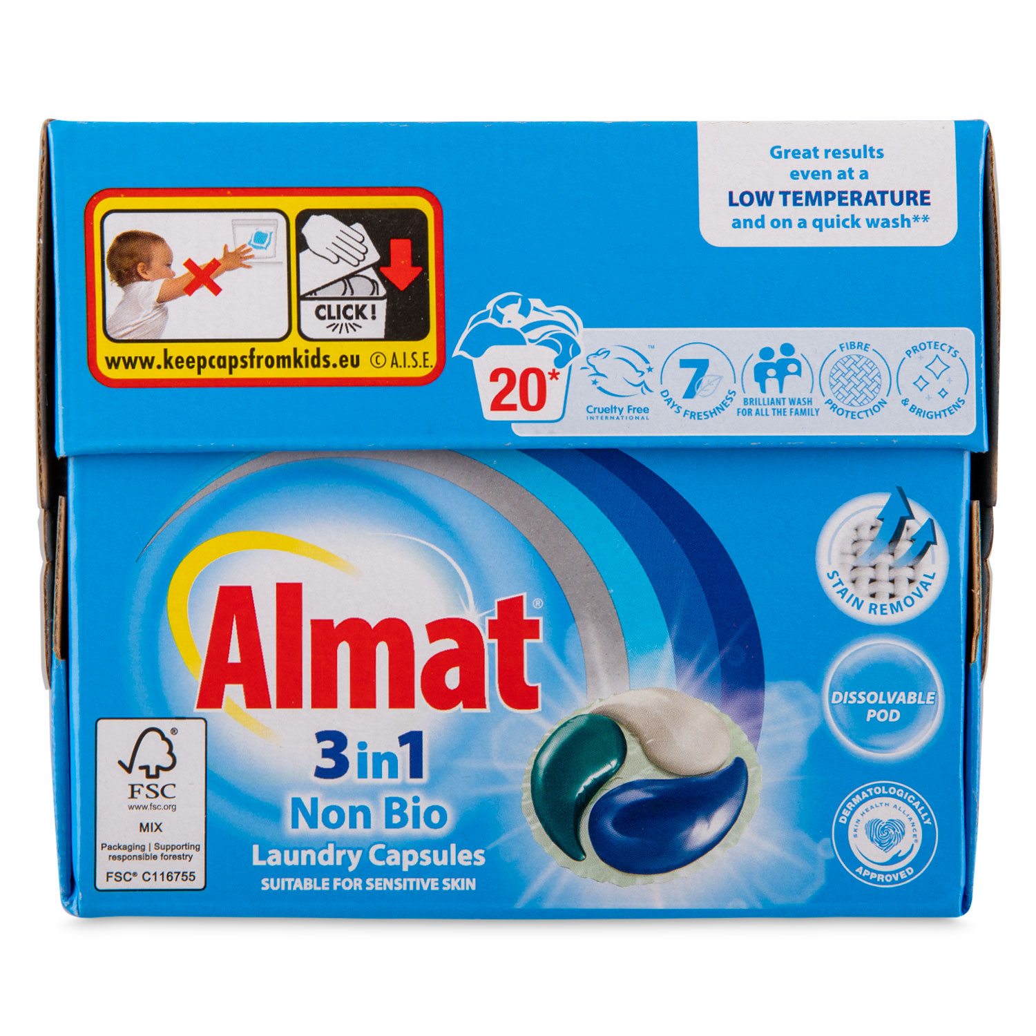 ALDI > Household > Almat Triple Chamber Non Bio Laundry Capsules 20x21ml/20 Capsules