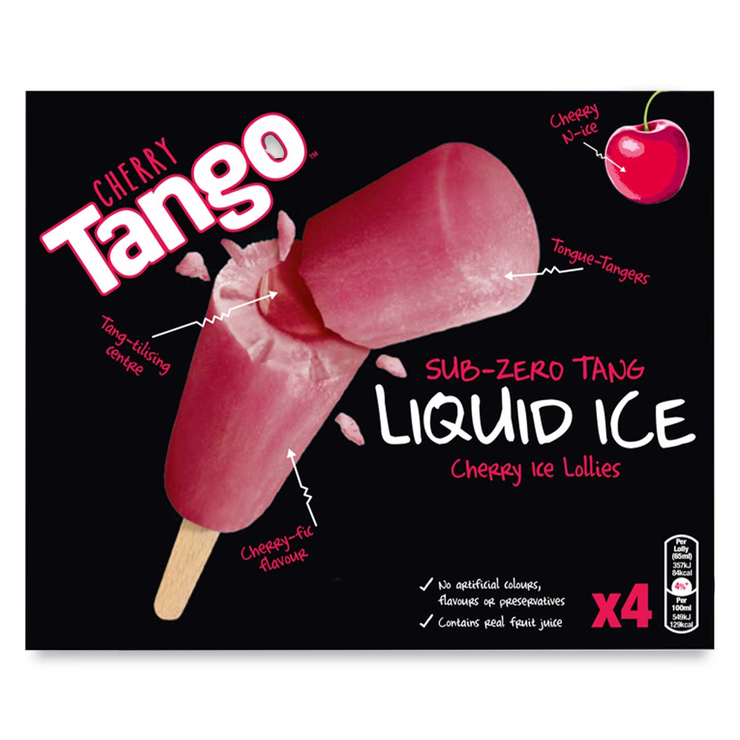 Tango Cherry Ice Lollies (260ml) 4x65ml