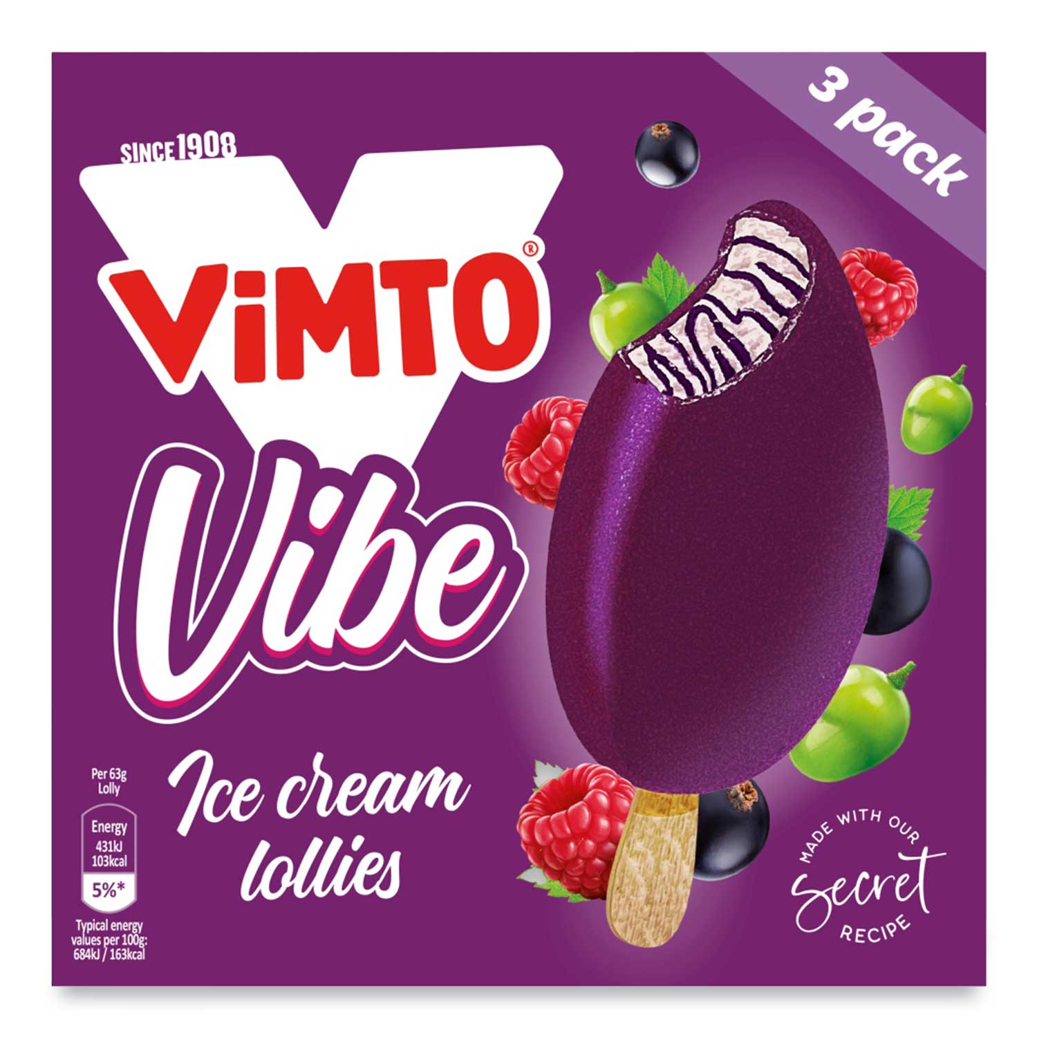 Vimto Vibe Ice Cream Lollies (189g) 3x63g | ALDI