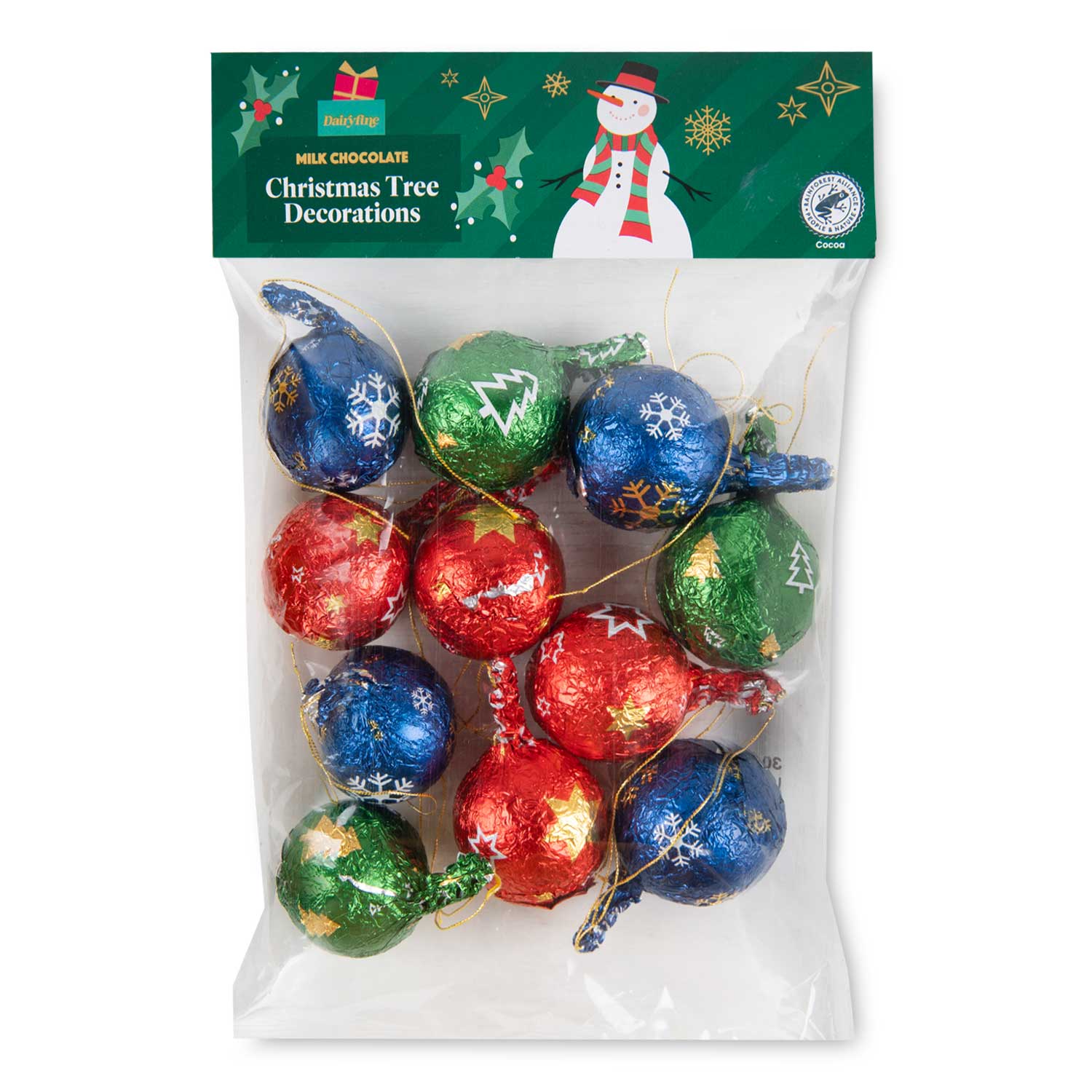 Dairyfine Milk Chocolate Bauble Christmas Tree Decorations 100g