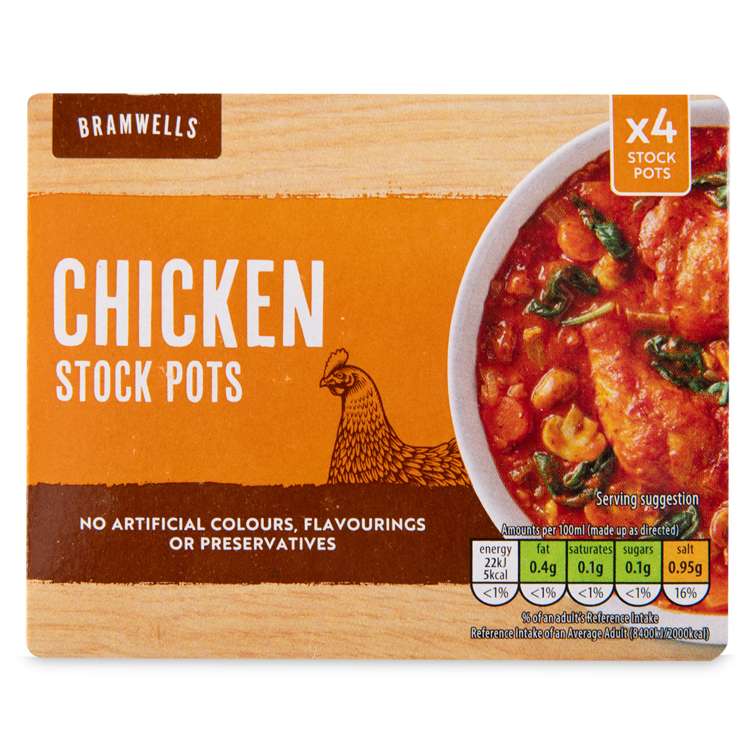 Bramwells Chicken Stock Pots 4x24g Pots