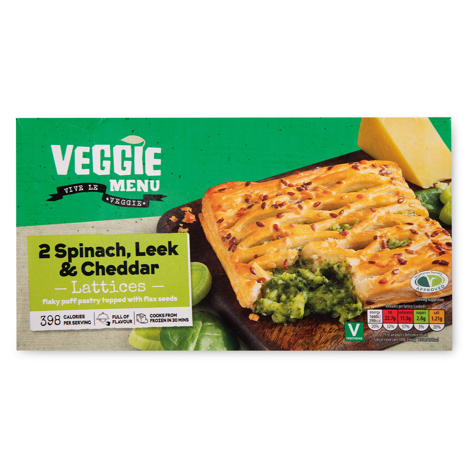 Crestwood Spinach, Leek & Cheddar Lattices 2x150g