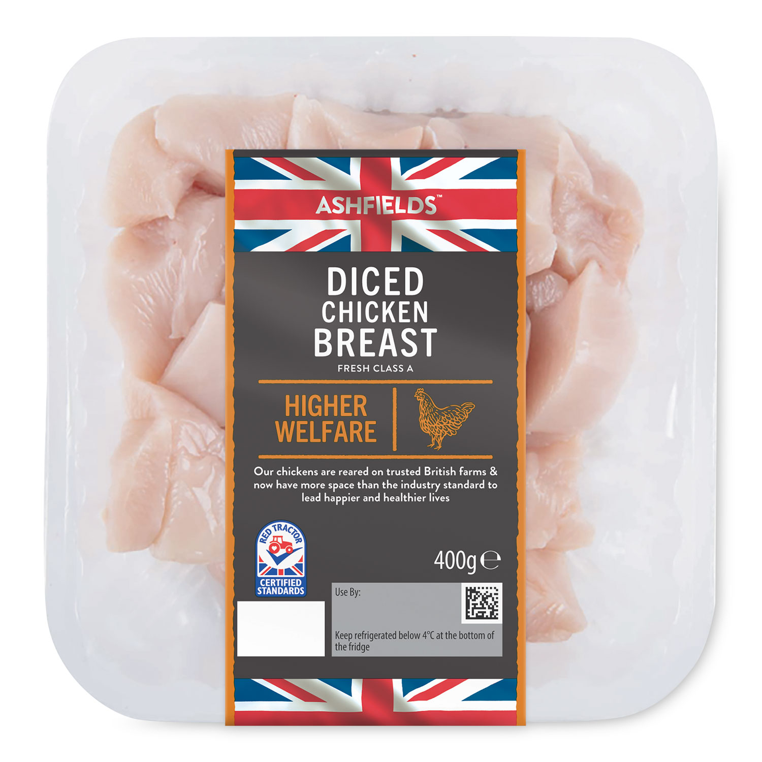 Ashfields British Diced Chicken Breast 400g