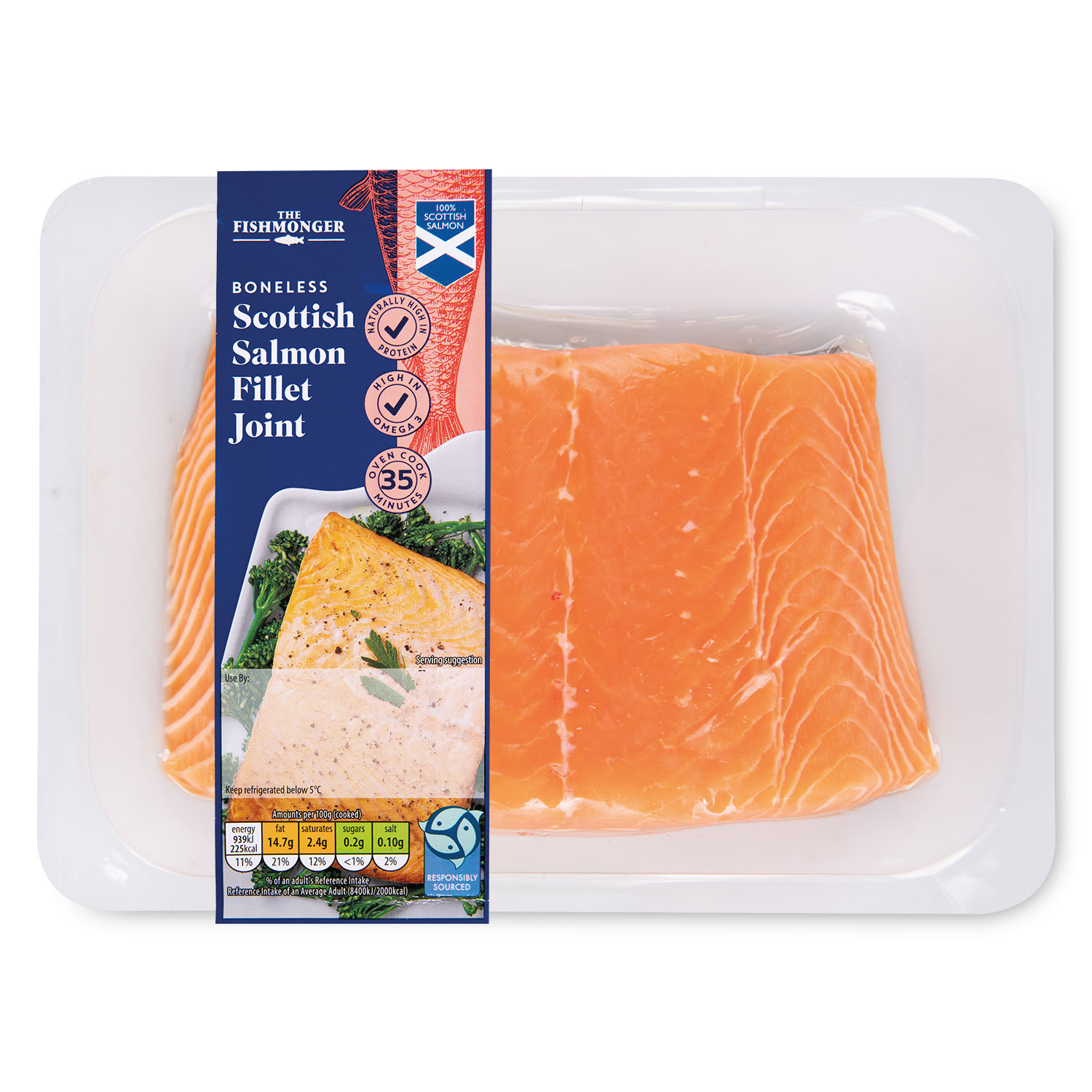 The Fishmonger Boneless Scottish Half Side Of Salmon 500g