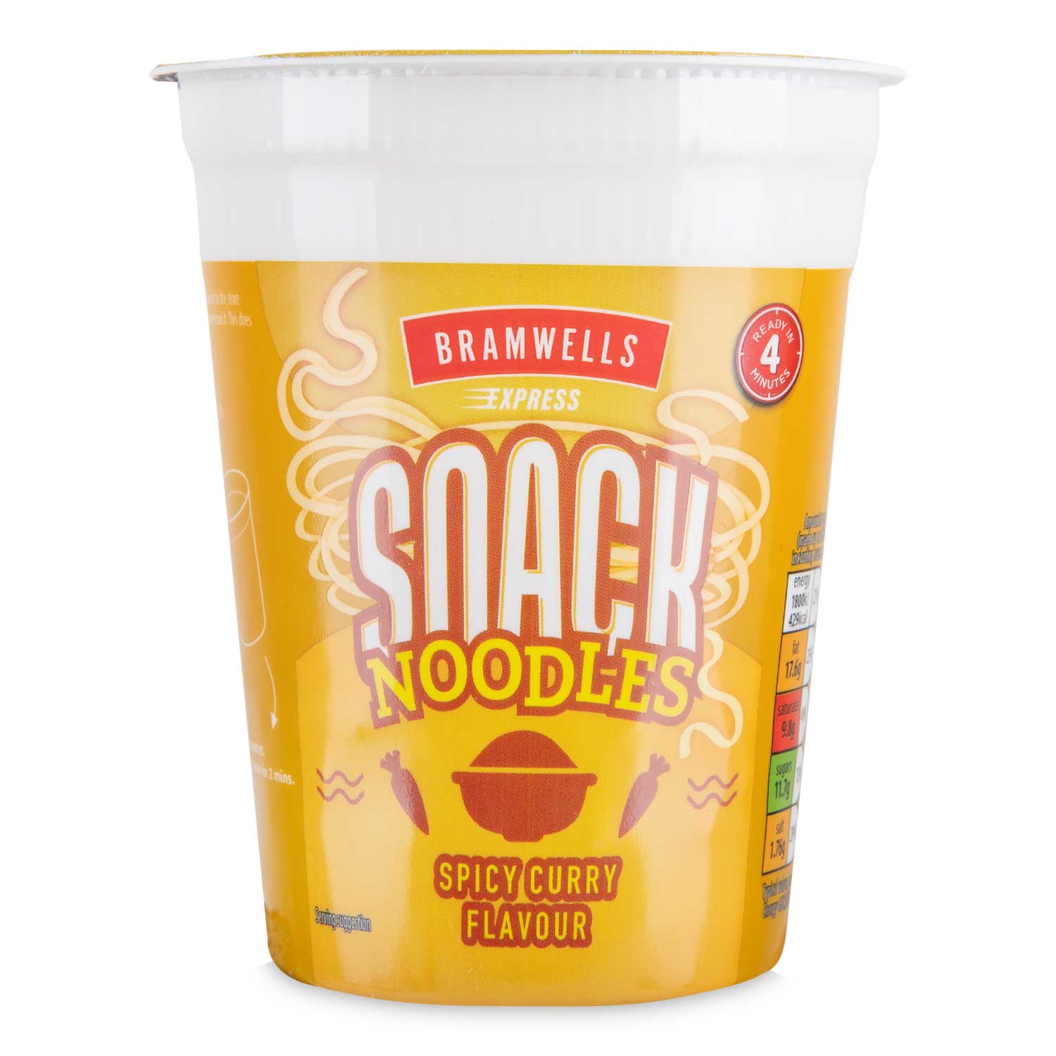 Bramwells Express Spicy Curry Flavour Snack Noodles Pot 90g