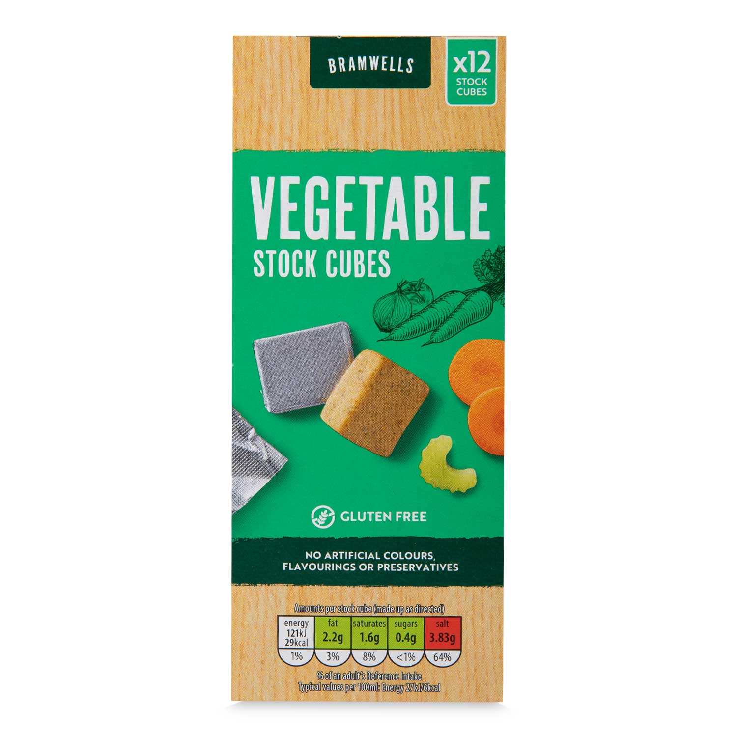 Bramwells Vegetable Stock Cubes 120g/12 Pack