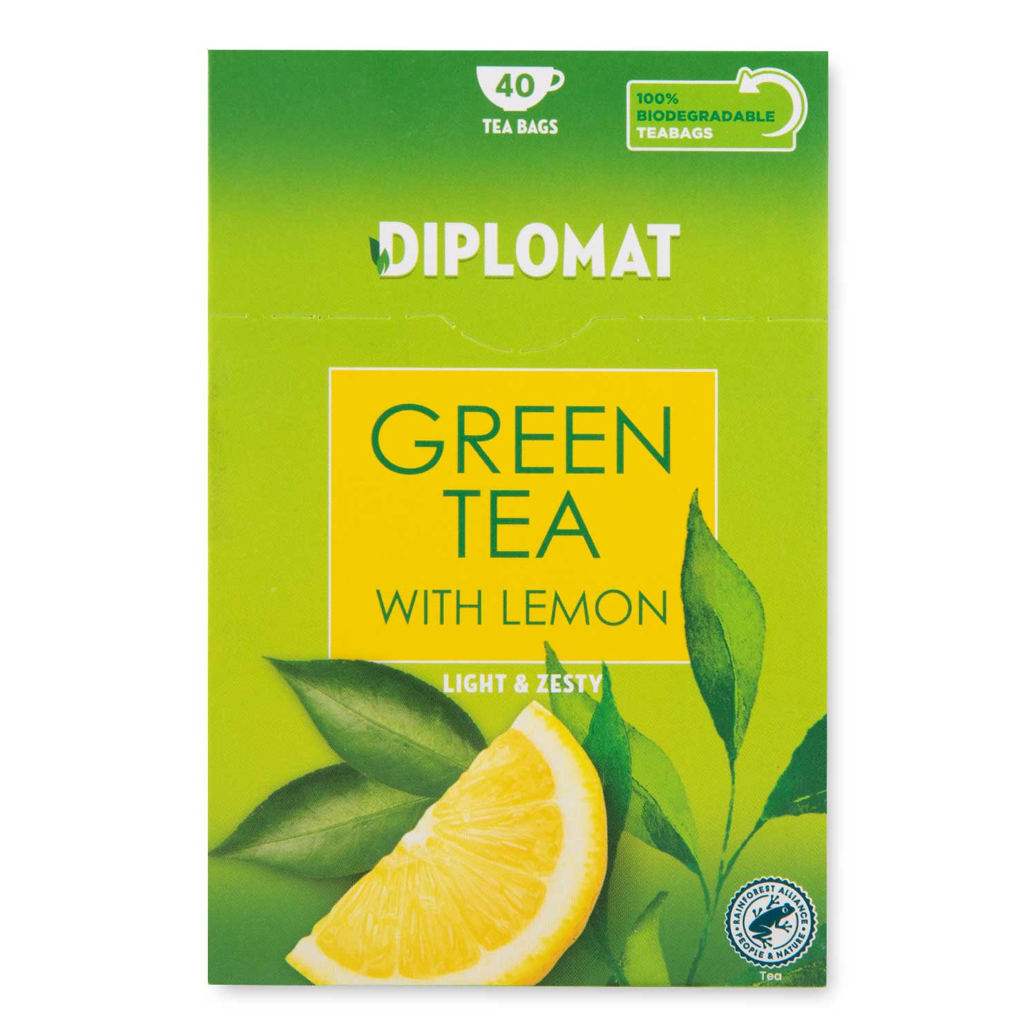 Diplomat Green Tea With Lemon Tea Bags 76g/40 Pack