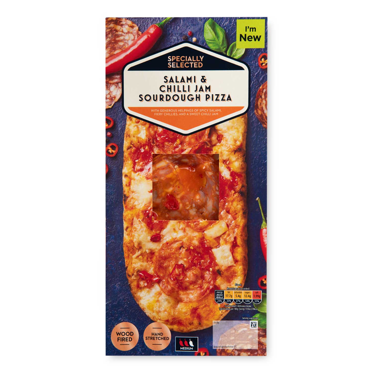 Specially Selected Spicy Salami & Chilli Jam Sourdough Pizza 202g | ALDI