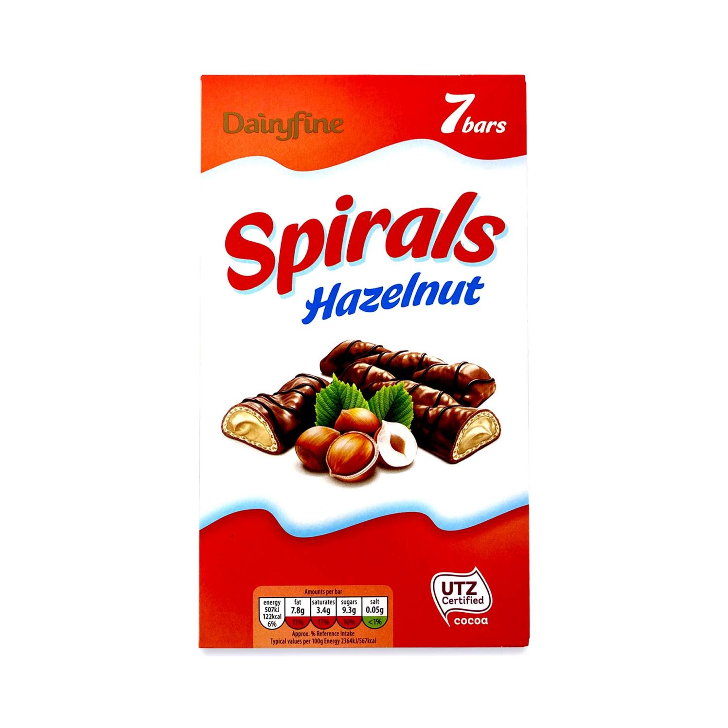 Dairyfine Hazelnut Spirals 7 Pack