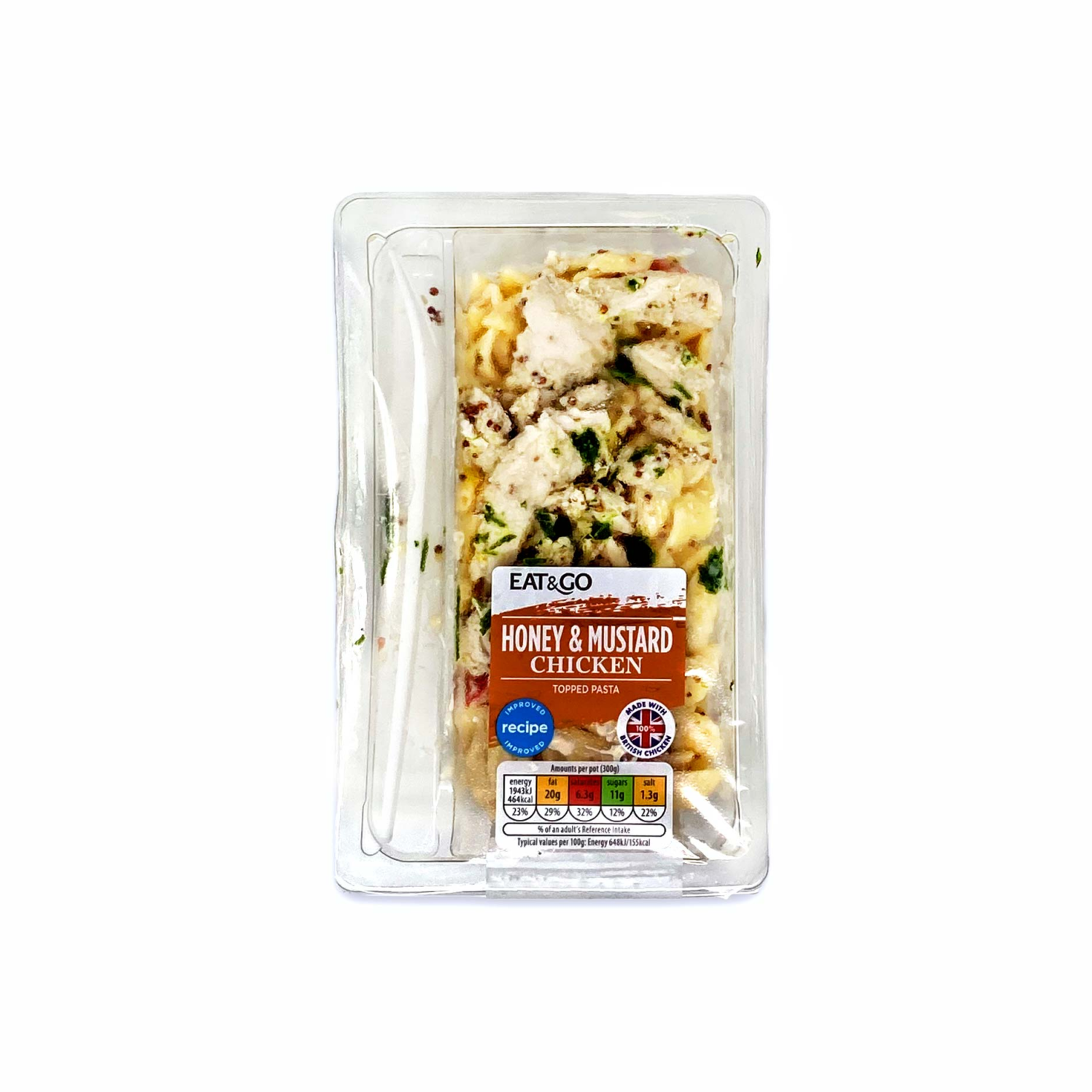 Eat & Go Honey & Mustard Chicken Topped Pasta 300g | ALDI