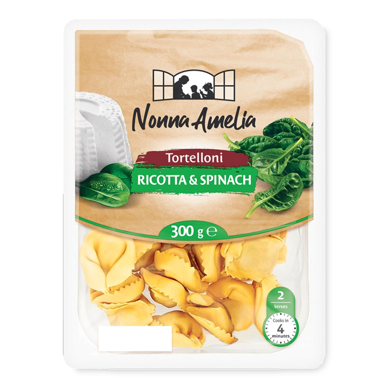 Tortelloni Ricotta & Spinach 300g Nonna Amelia