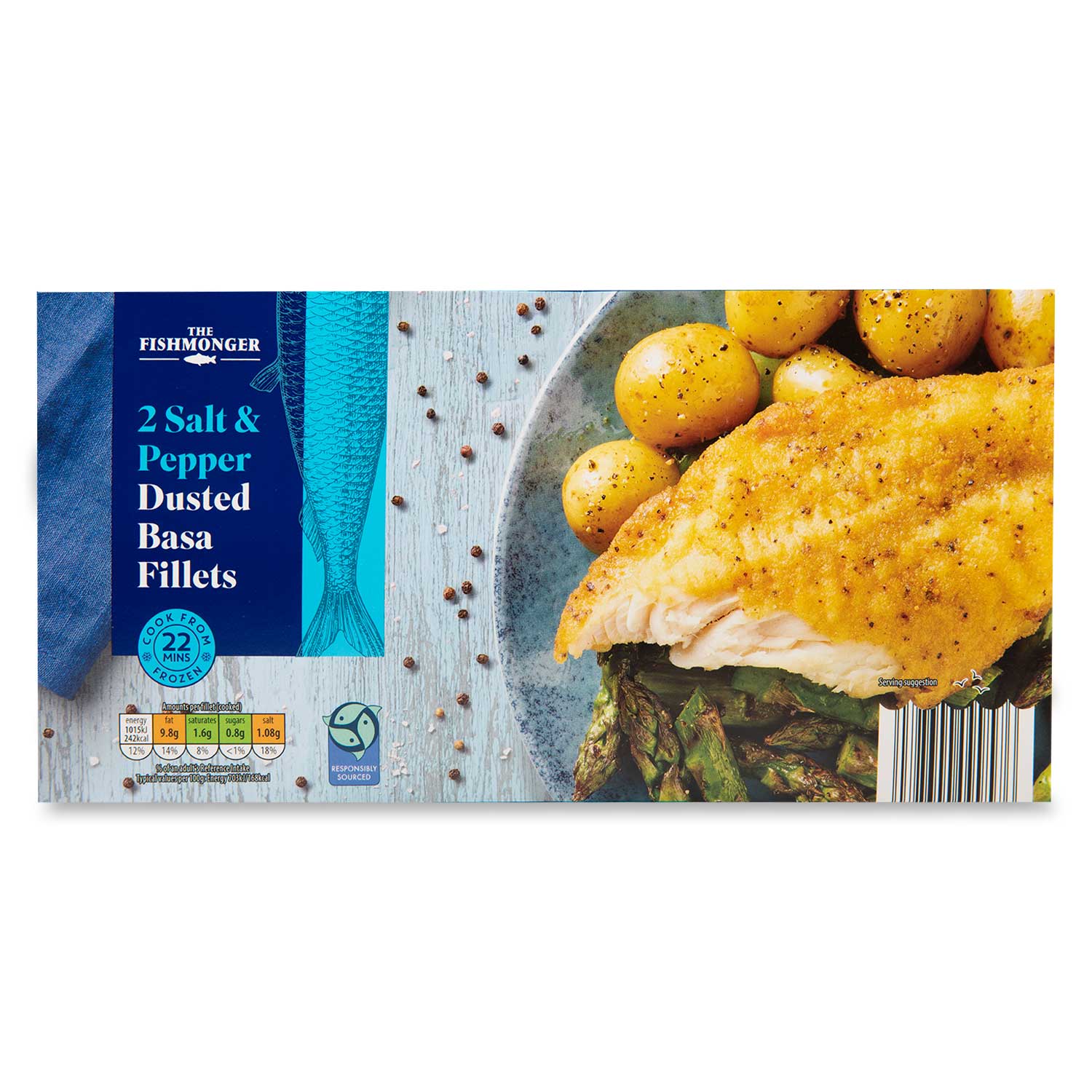 Salt & Pepper Dusted Basa Fillets 310g 2 Pack The Fishmonger