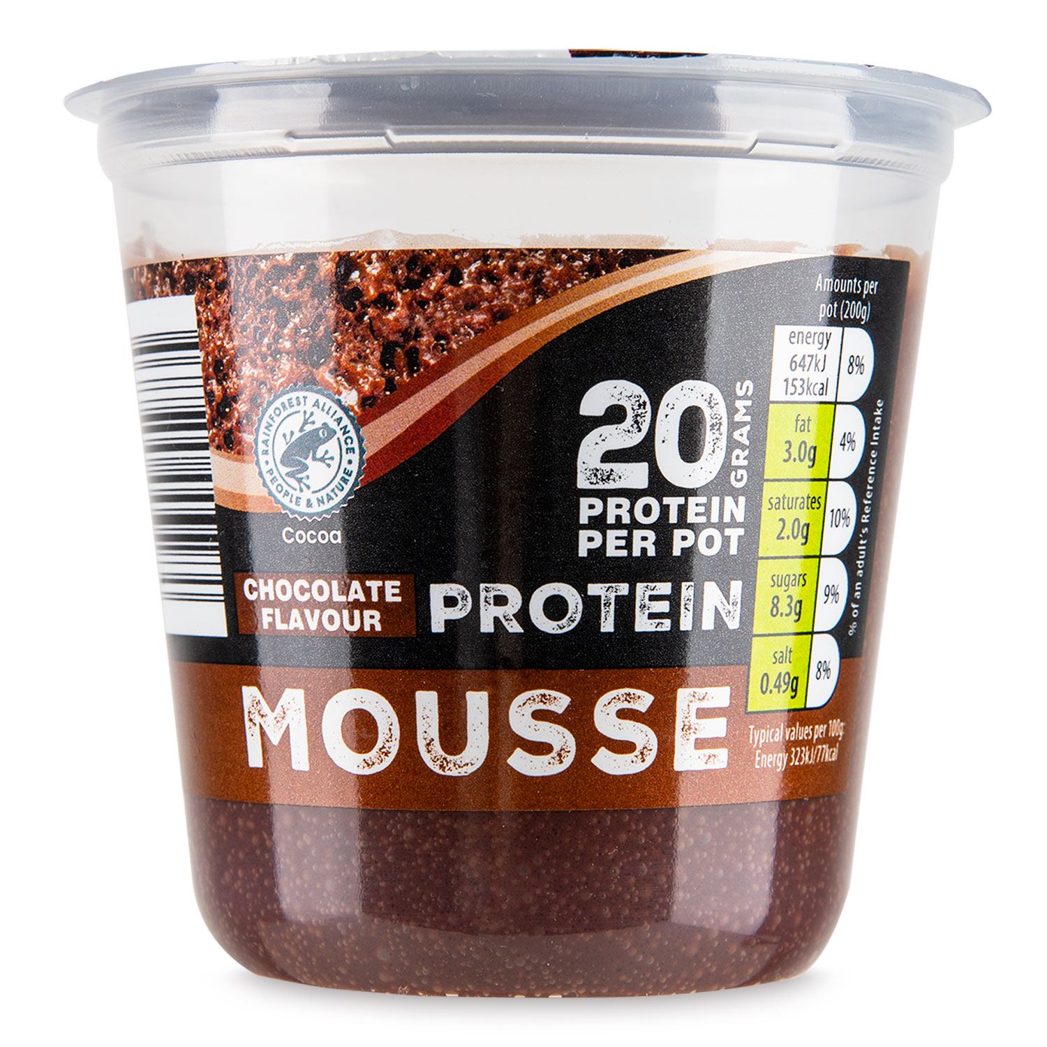 Chocolate Flavour Protein Mousse 200g Brooklea Aldiie 0683