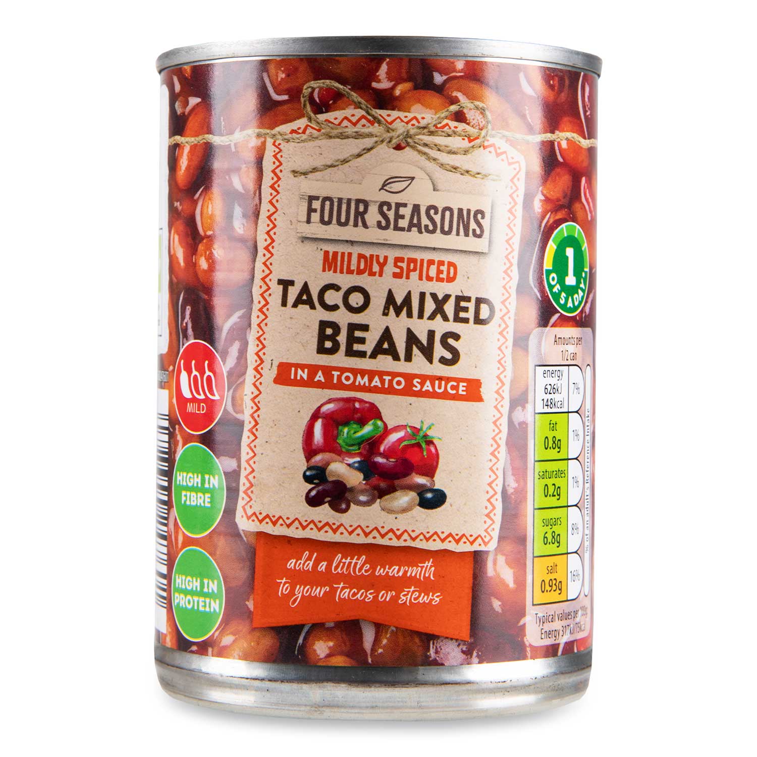 Taco Mixed Beans 395g Four Seasons