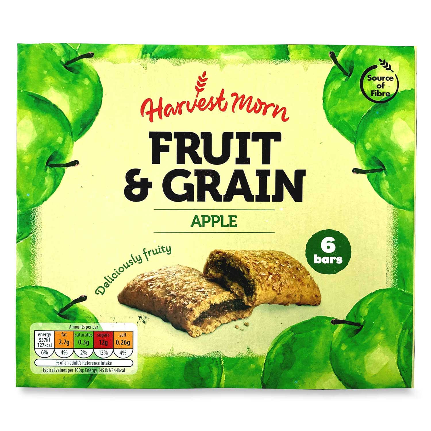 Fruit & Grain Apple Bars 6x37g Harvest Morn